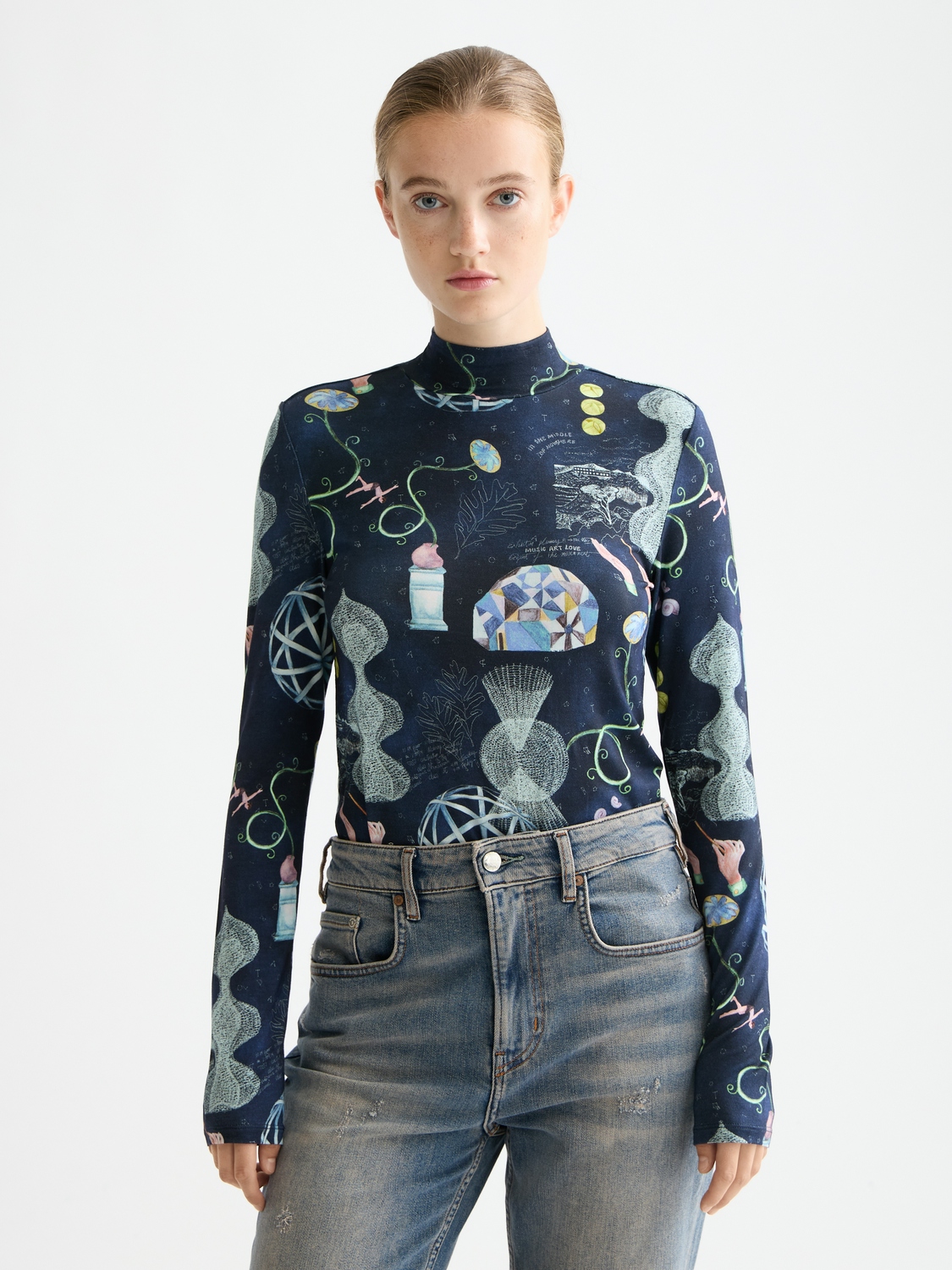 Scotch & Soda Longsleeve Ikat Feather Zwart
