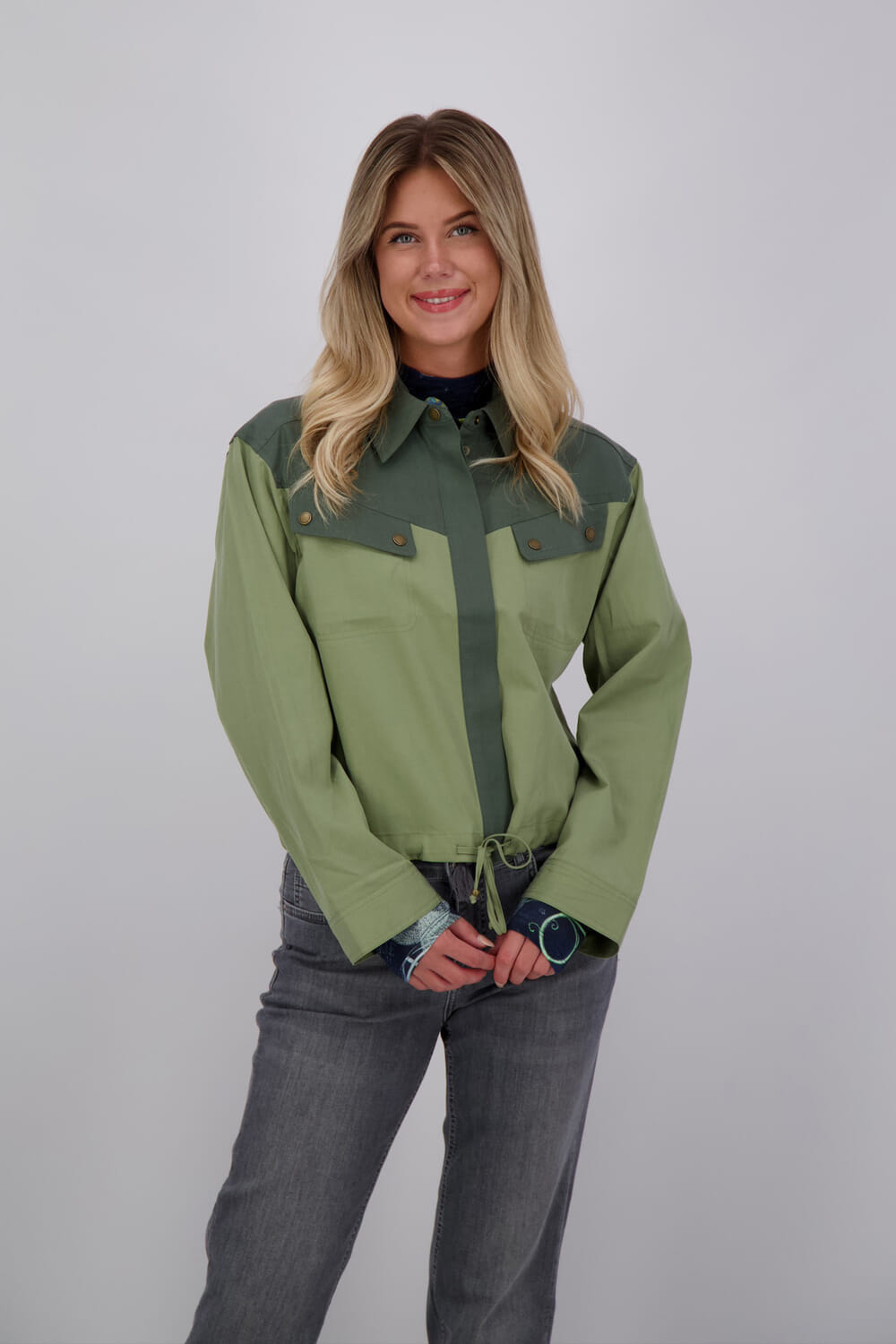 Scotch & Soda Blouse Contrast Colour Groen