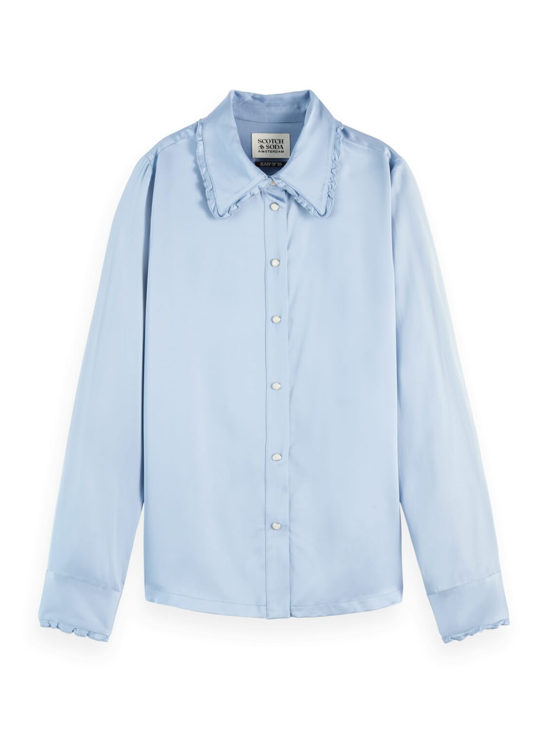 Scotch & Soda Blouse with ruffle Blauw