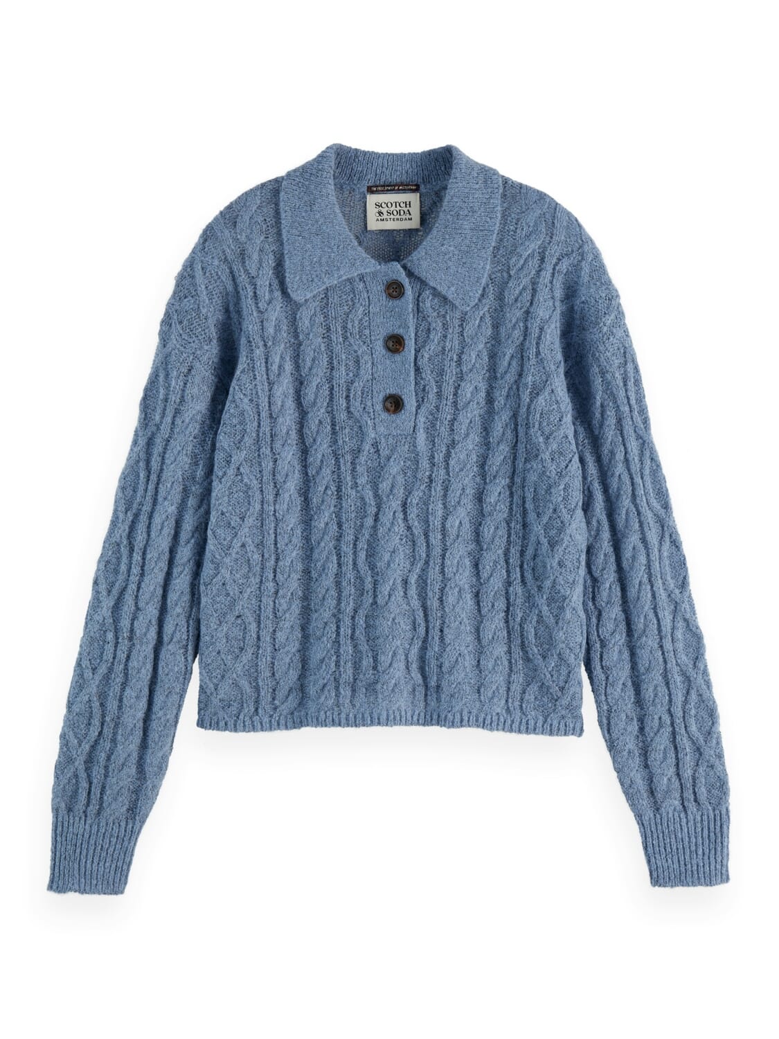 Scotch & Soda Pullover Cable Stitch Blauw