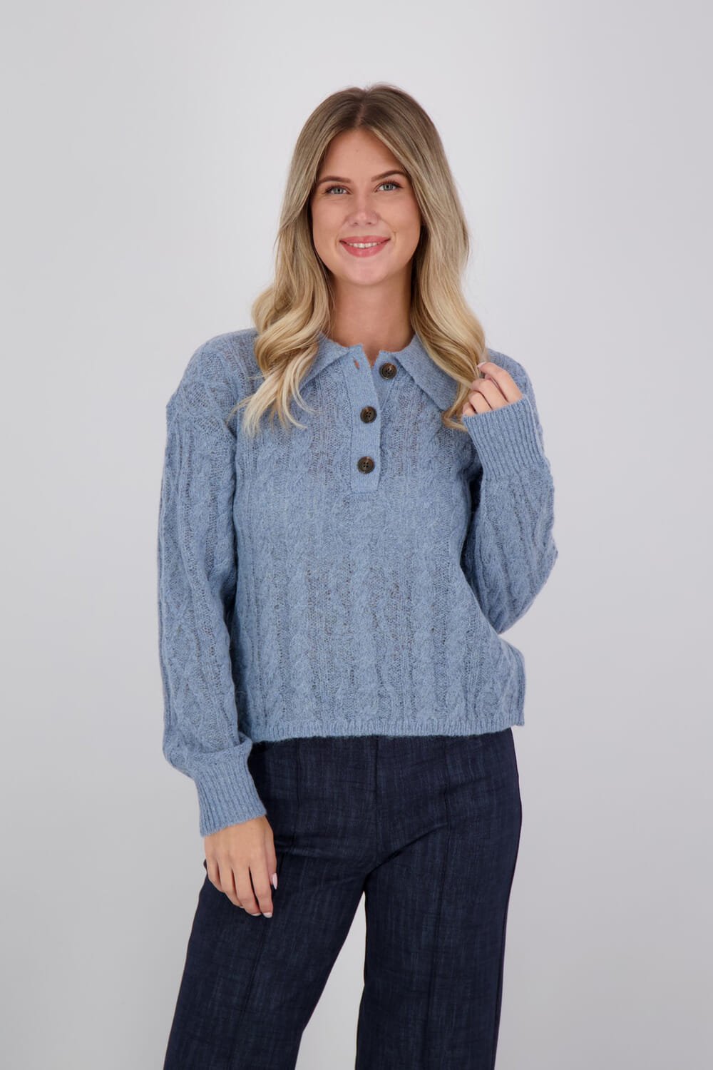 Scotch & Soda Pullover Cable Stitch Blauw