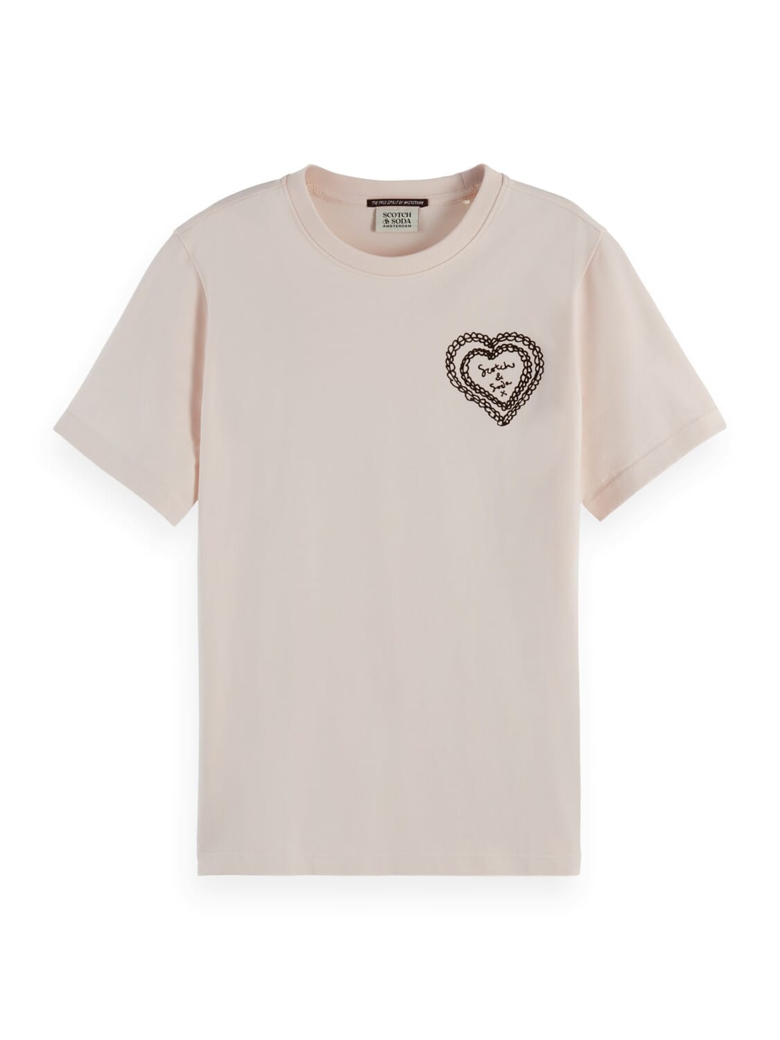 Scotch & Soda T-shirt Chest Artwork Roze