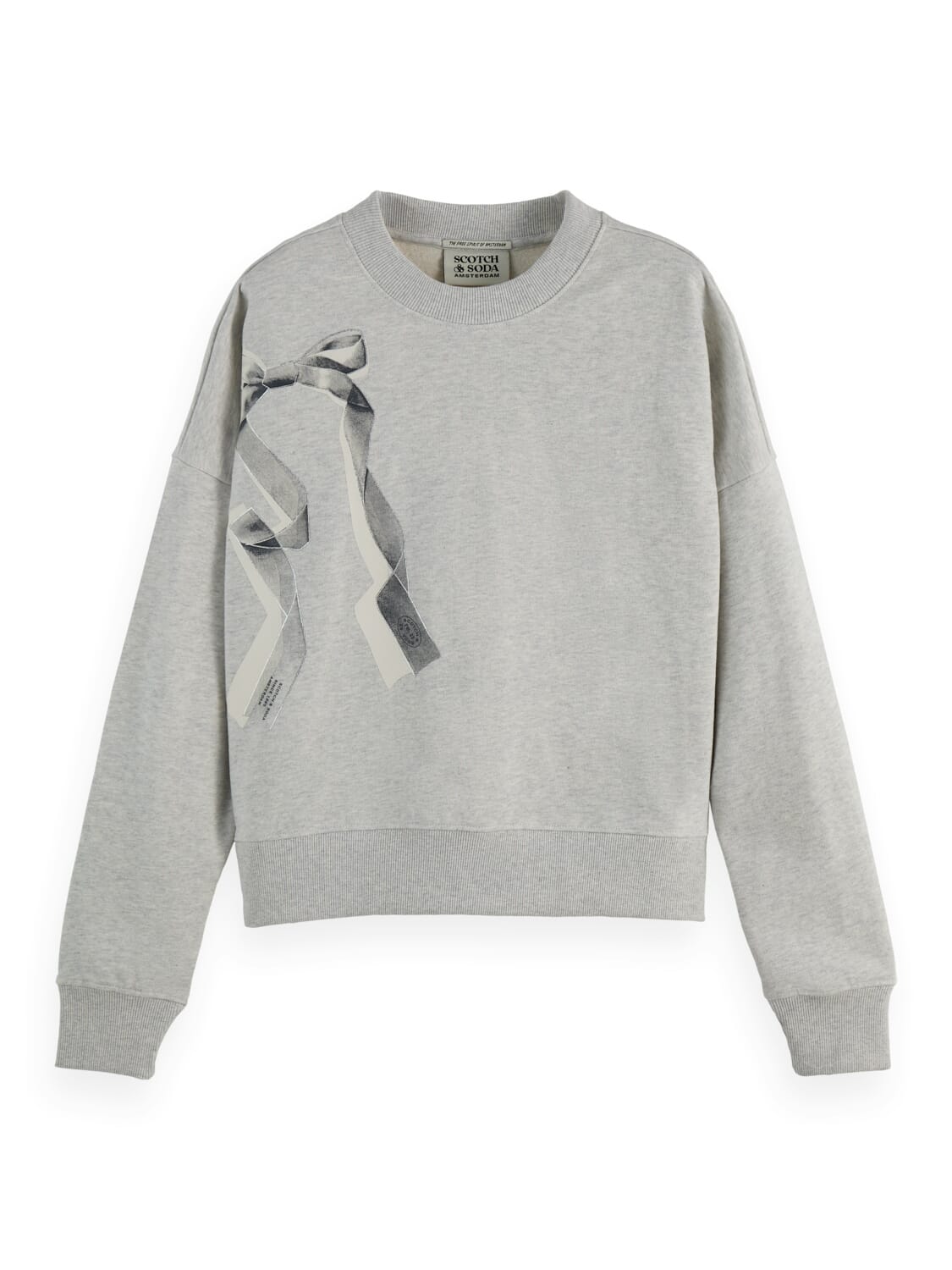 Scotch & Soda Sweater Chest Artwork Grijs