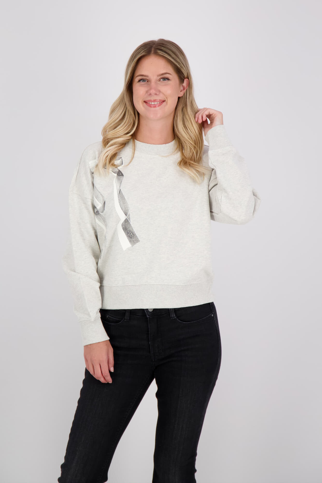 Scotch & Soda Sweater Chest Artwork Grijs