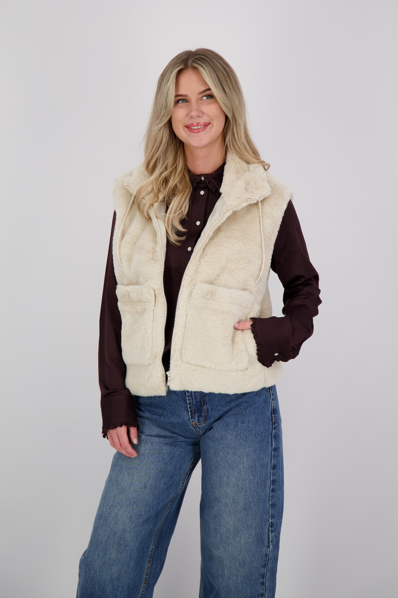Freequent Bodywarmervest Fony  Beige