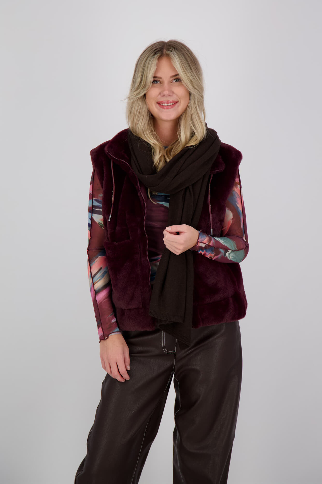 Freequent Bodywarmervest Fony  Bordeaux Rood