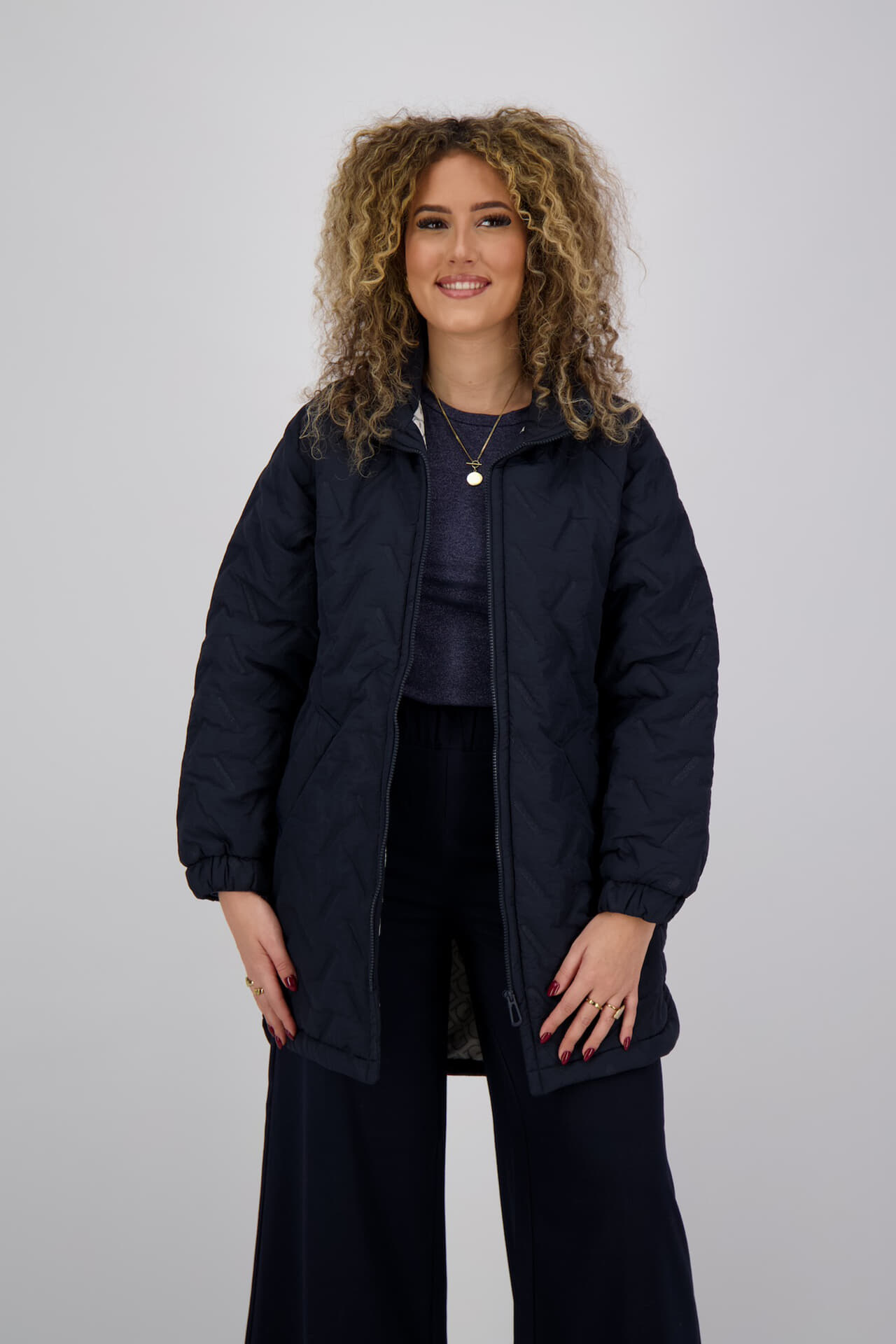 Freequent Gewatteerde Jas Crown Navy