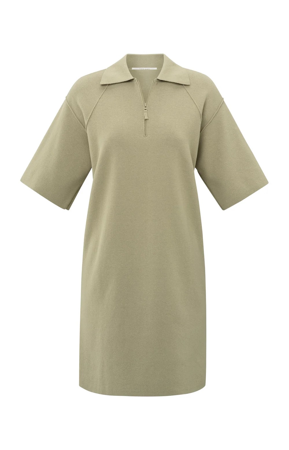 Yaya Polo-jurk met rits Groen