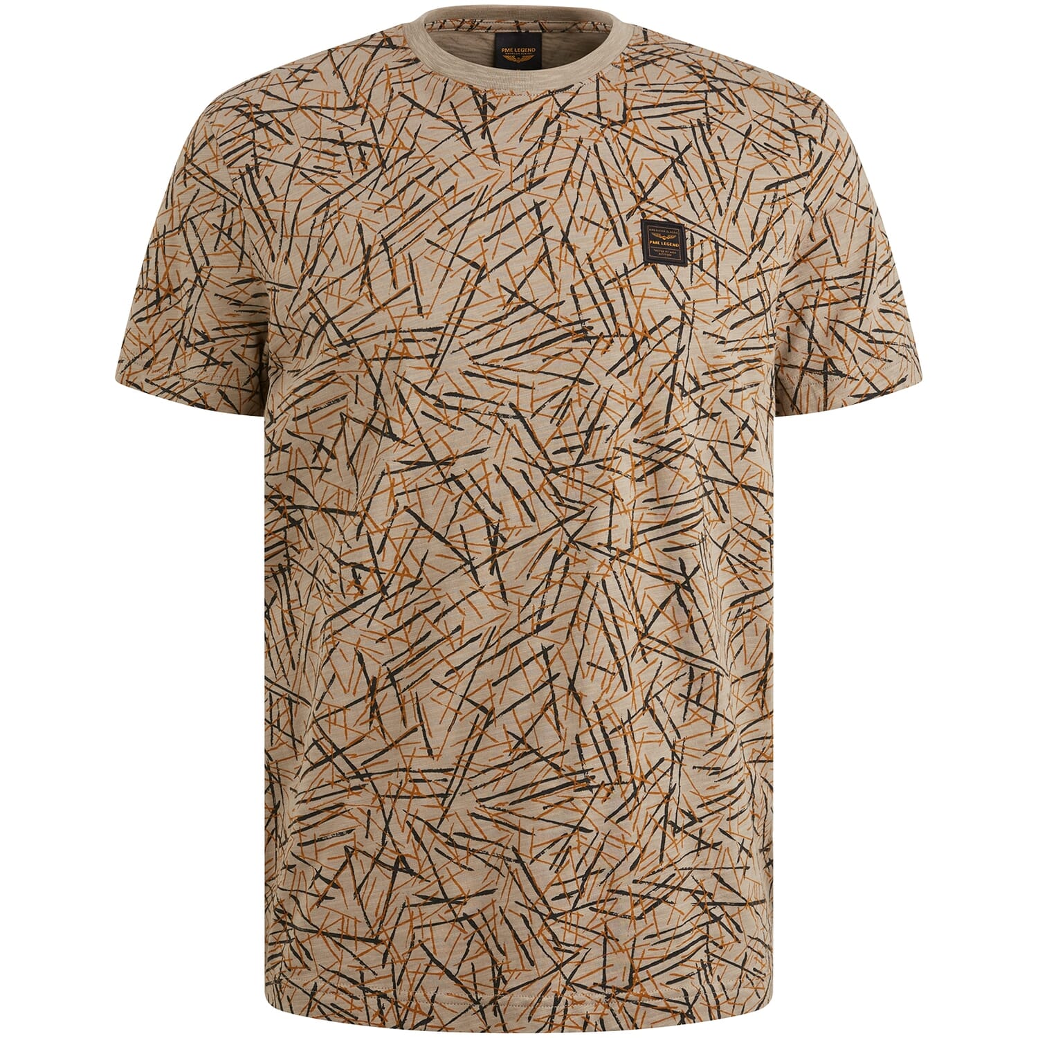 Pme Legend T-shirt met Allover Print Beige