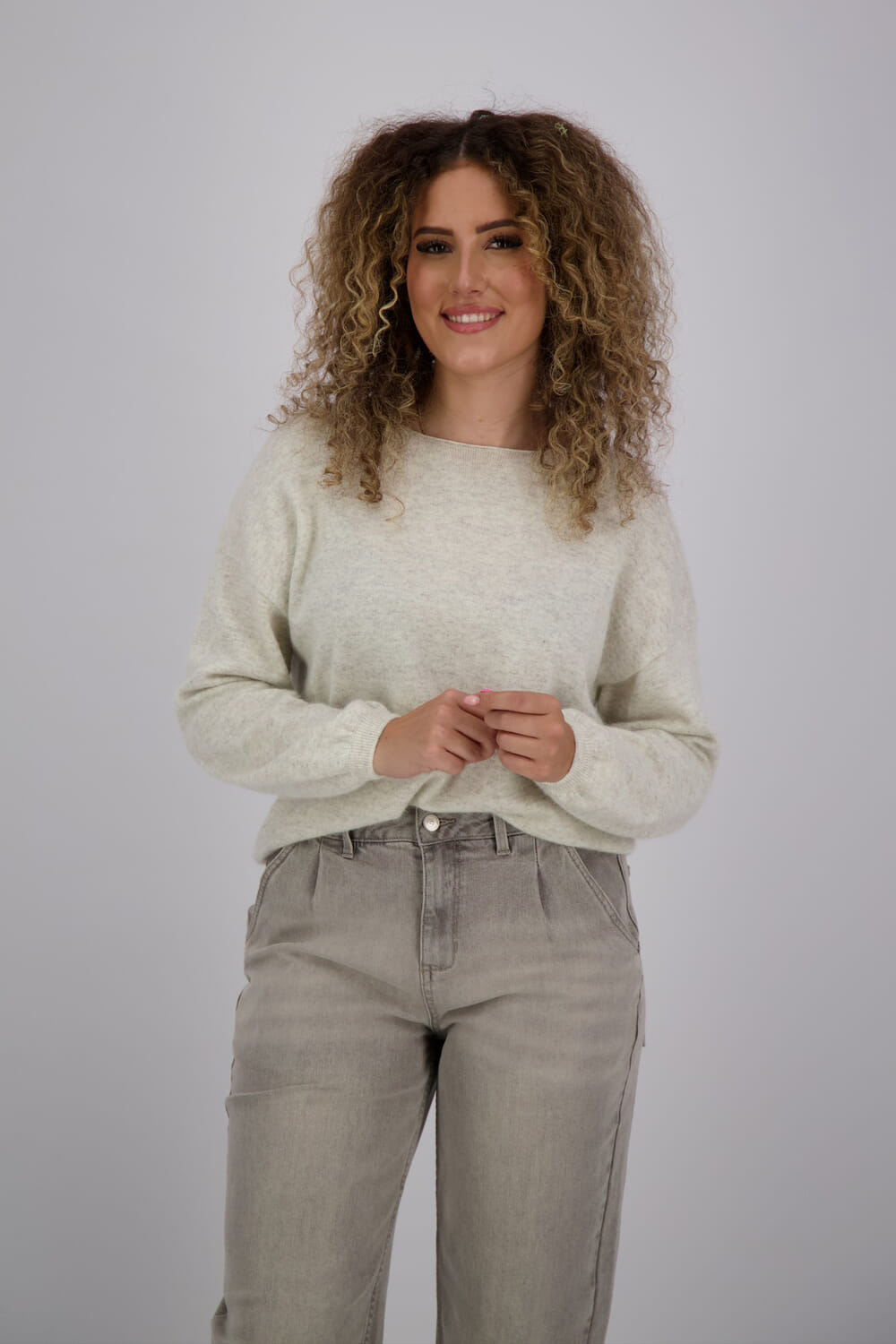Bomont Trui Racoon ronde hals  Beige