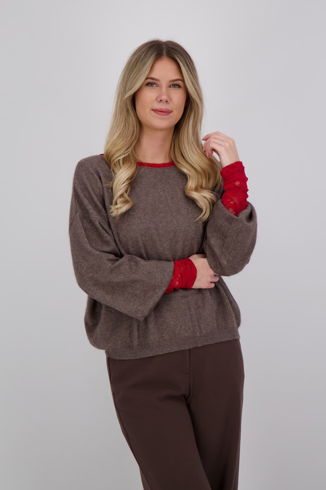 Trui Racoon ronde hals  Bruin