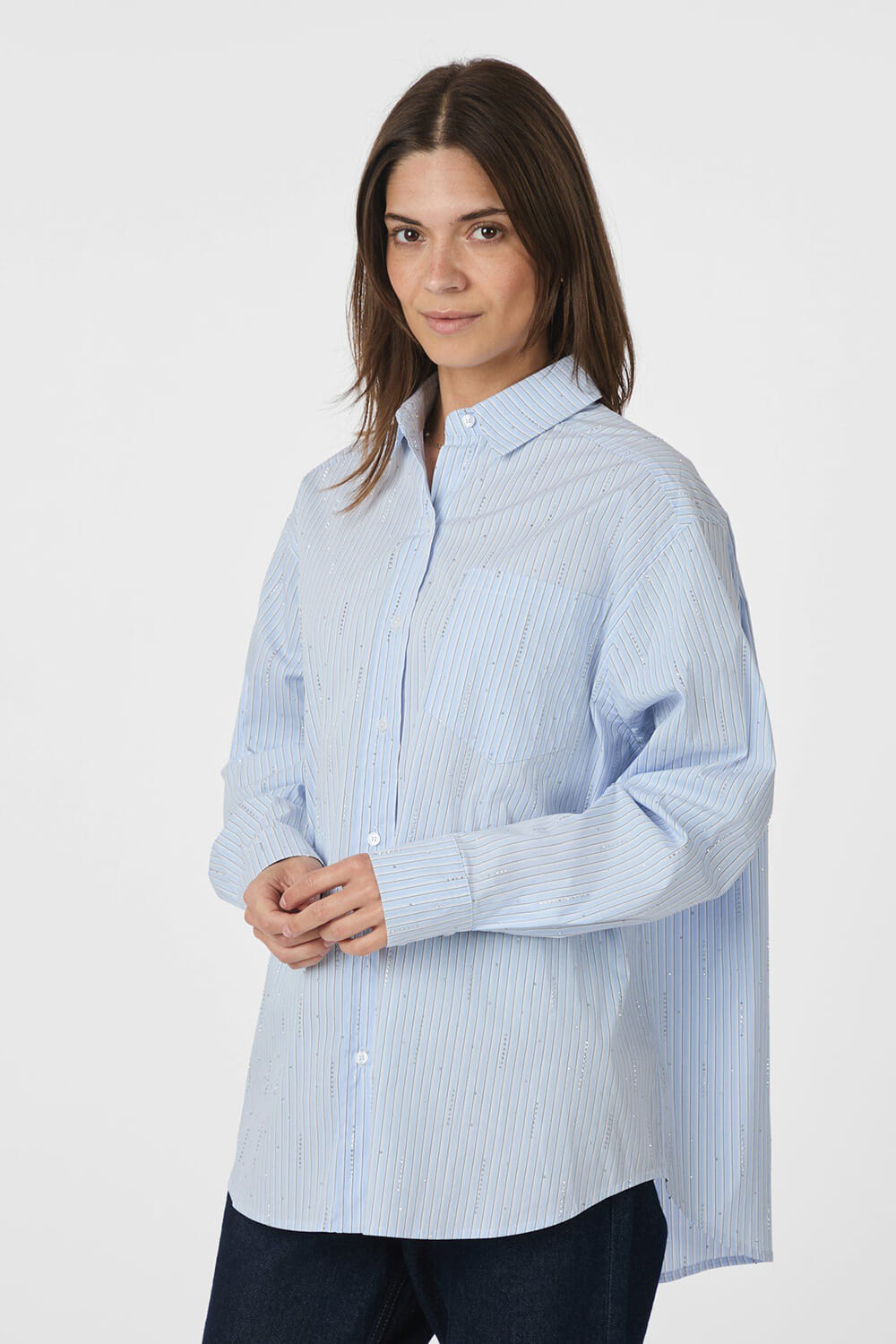 Neo Noir Dalma pattern stone shirt Blauw