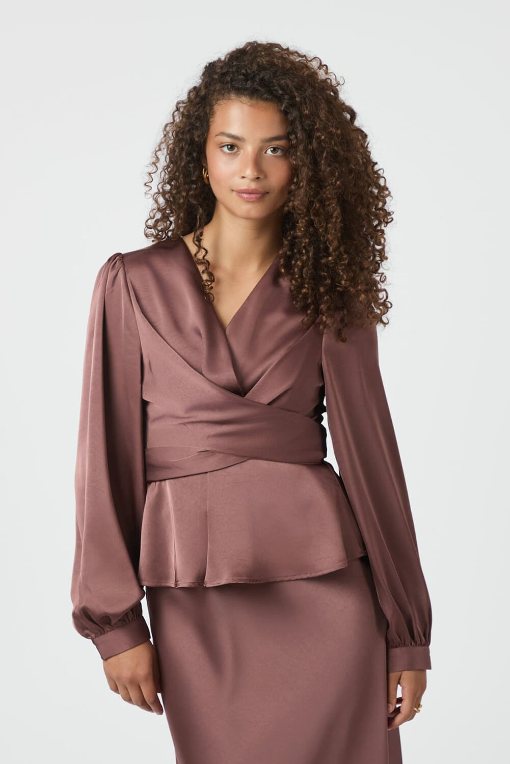 Neo Noir Blouse Rista Heavy Sateen Roze