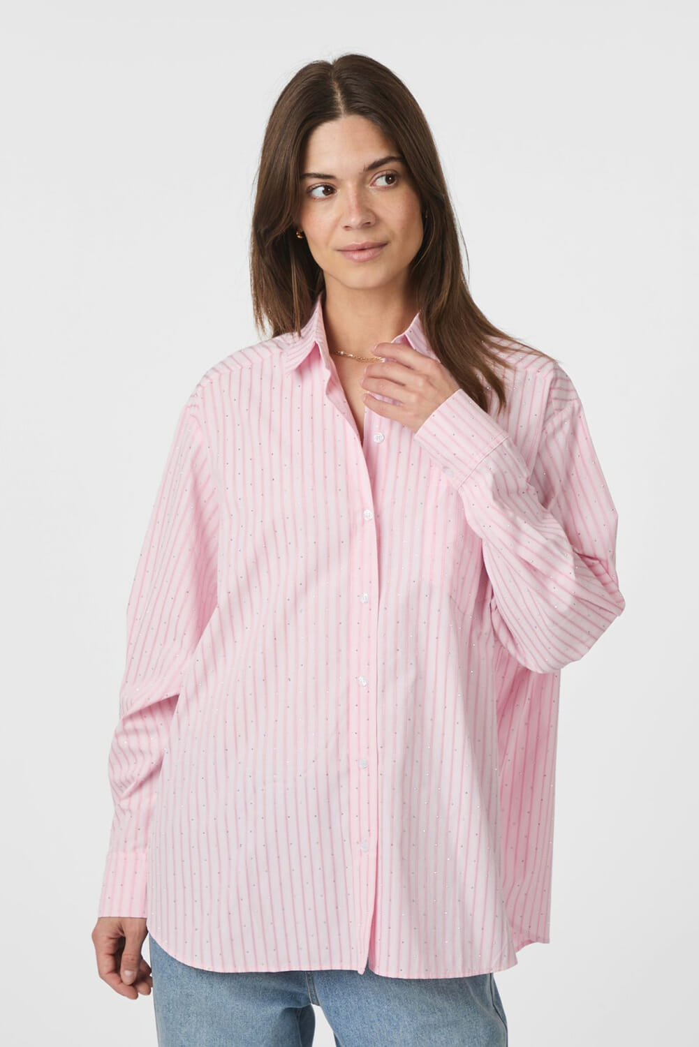 Neo Noir Blouse Dalma Soft Stripe Roze