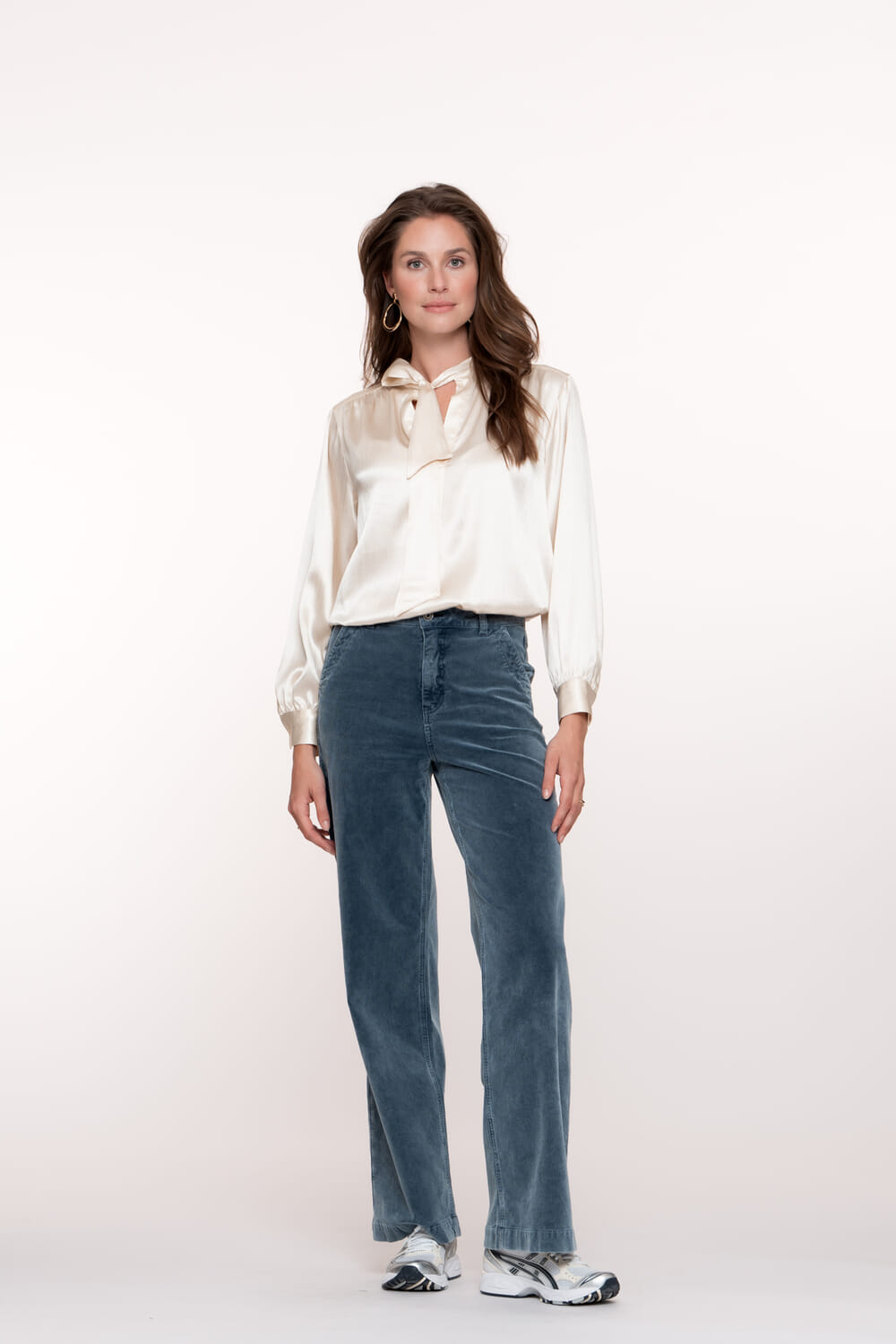 Geisha Jeans Indigo Cord Blauw