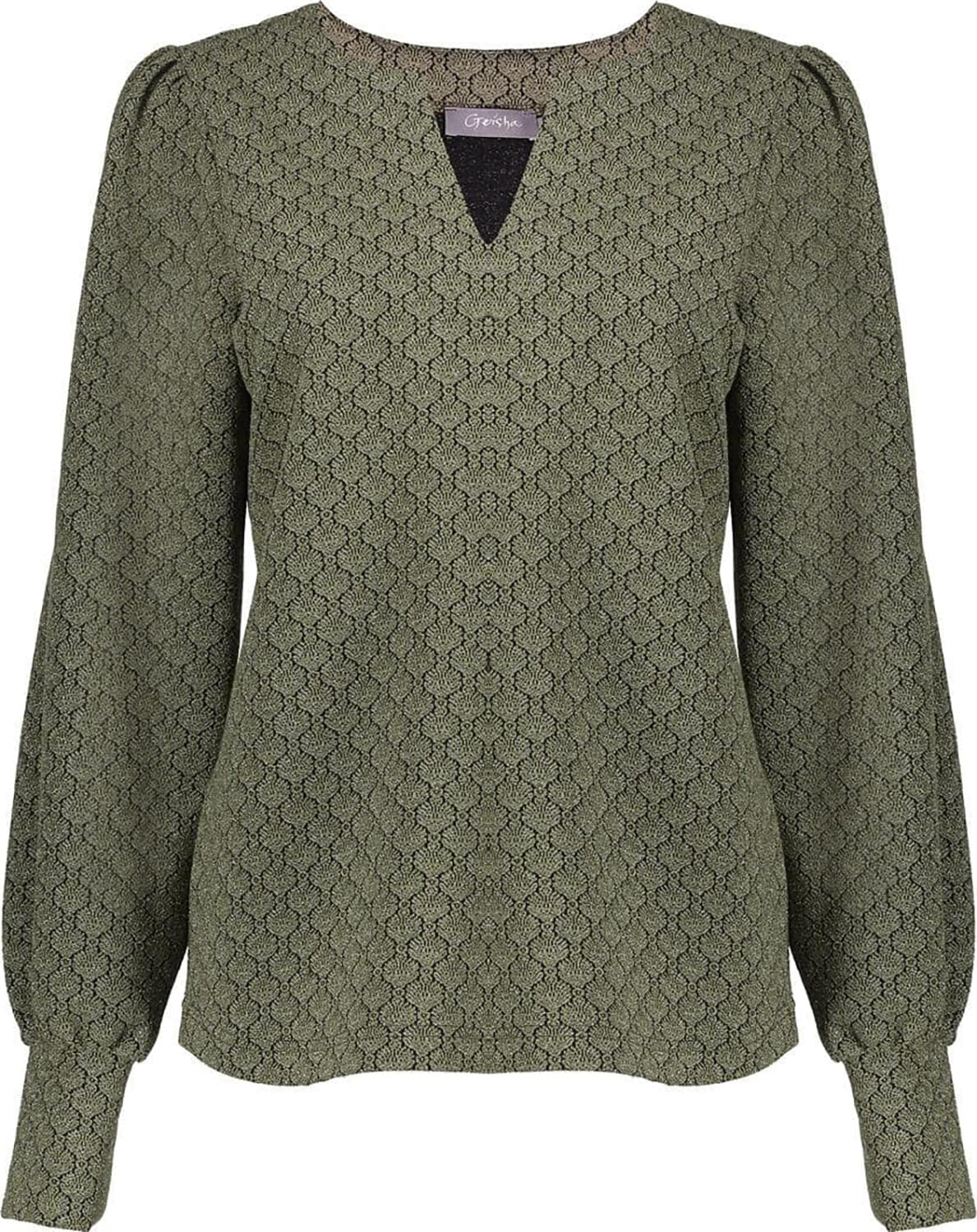 Geisha Top print Groen