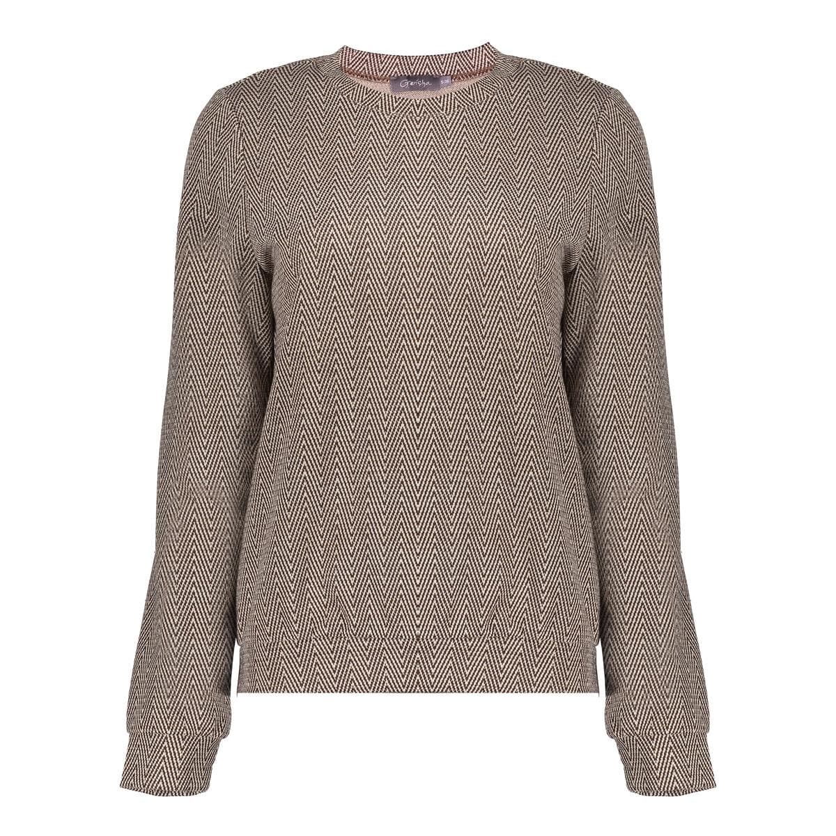 Geisha Top Jacquard Bruin