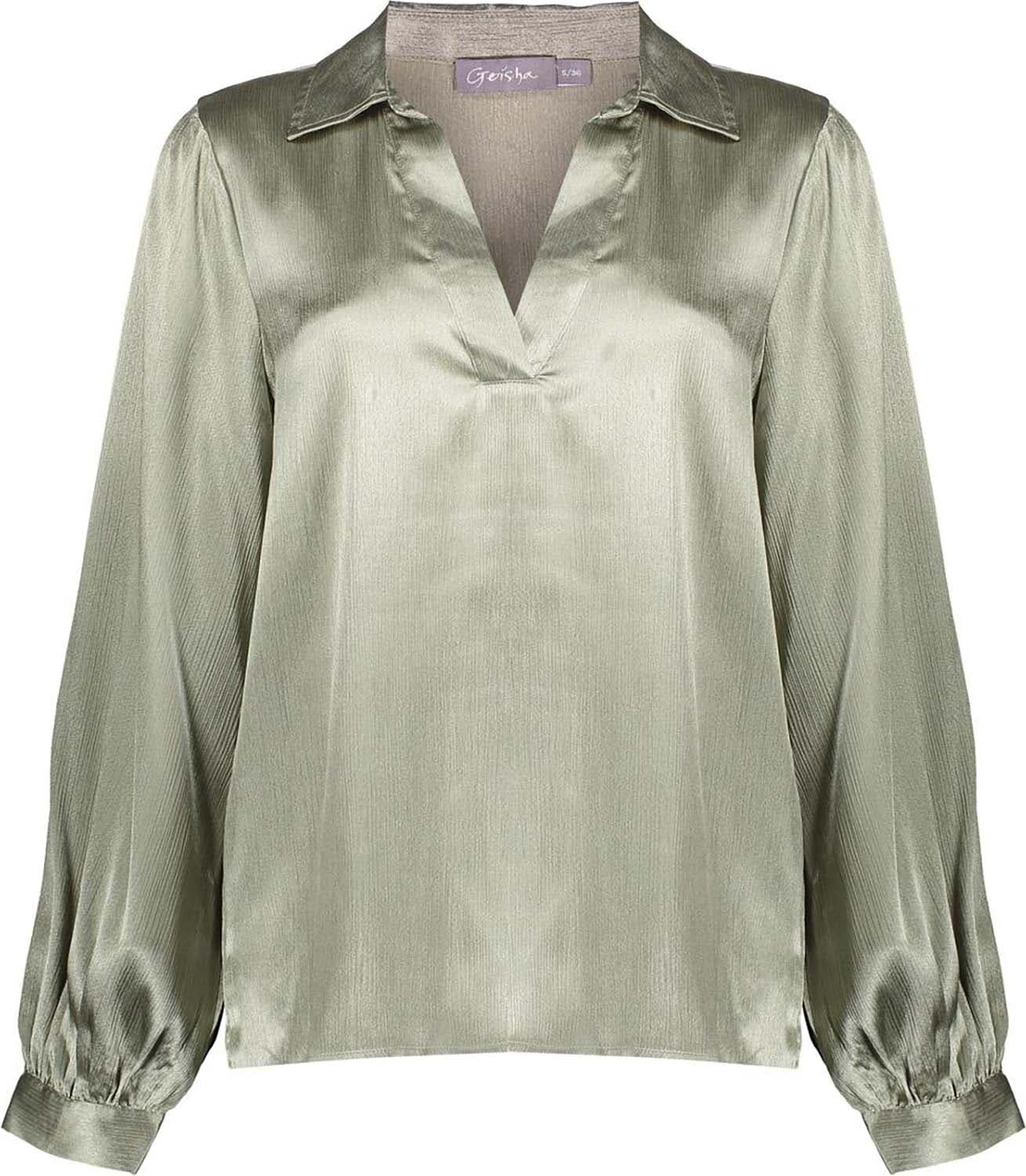 Geisha Blouse Satin  Groen