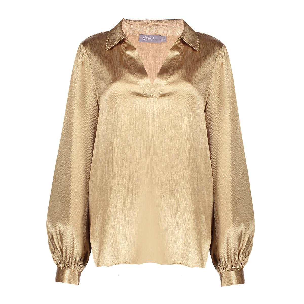 Geisha Blouse Satin  Kakhi