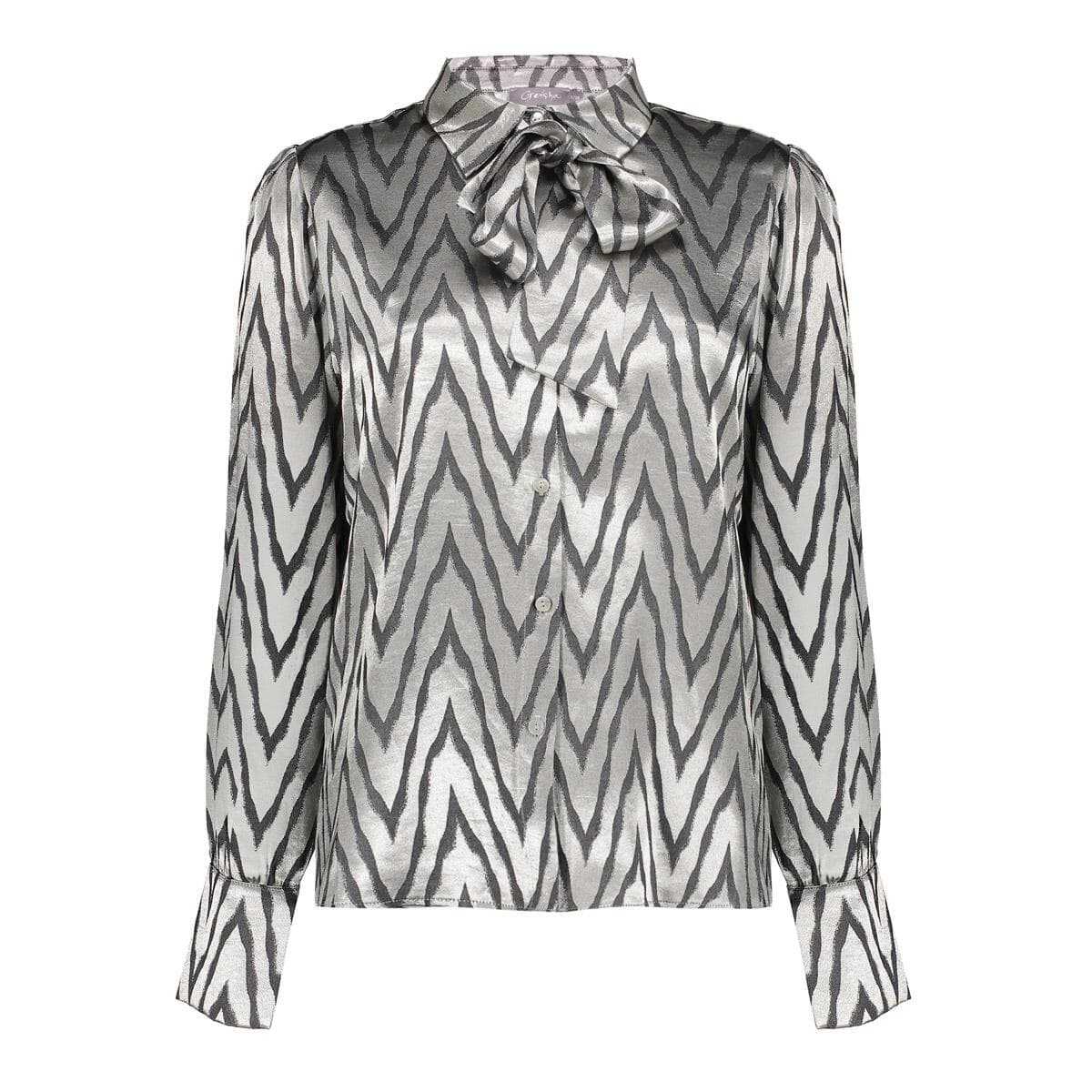 Geisha Blouse Animal Zilver Grijs