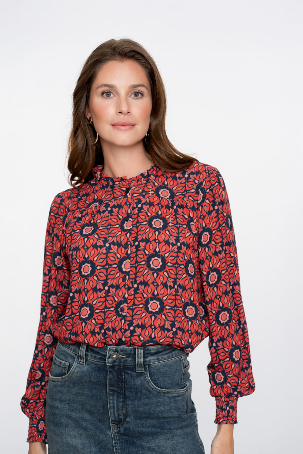 Geisha Blouse Print Roze