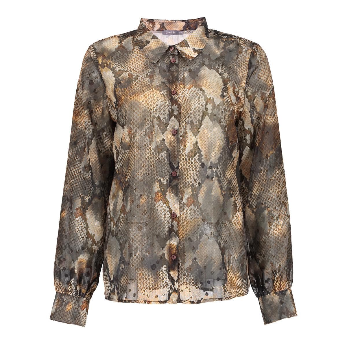 Geisha Blouse Print Grijs