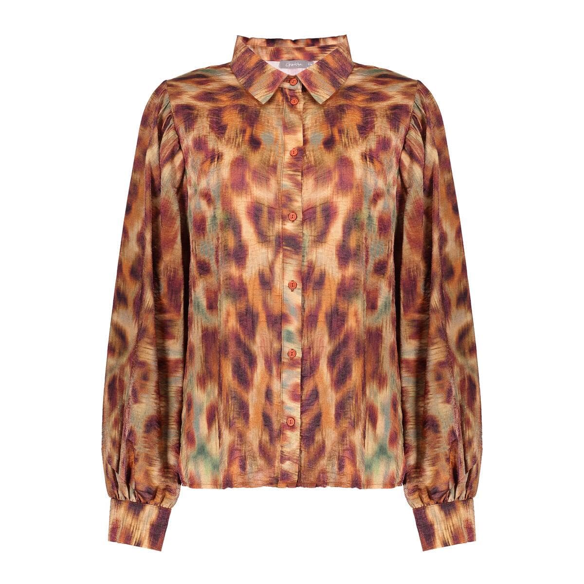 Geisha Blouse Print Bruin