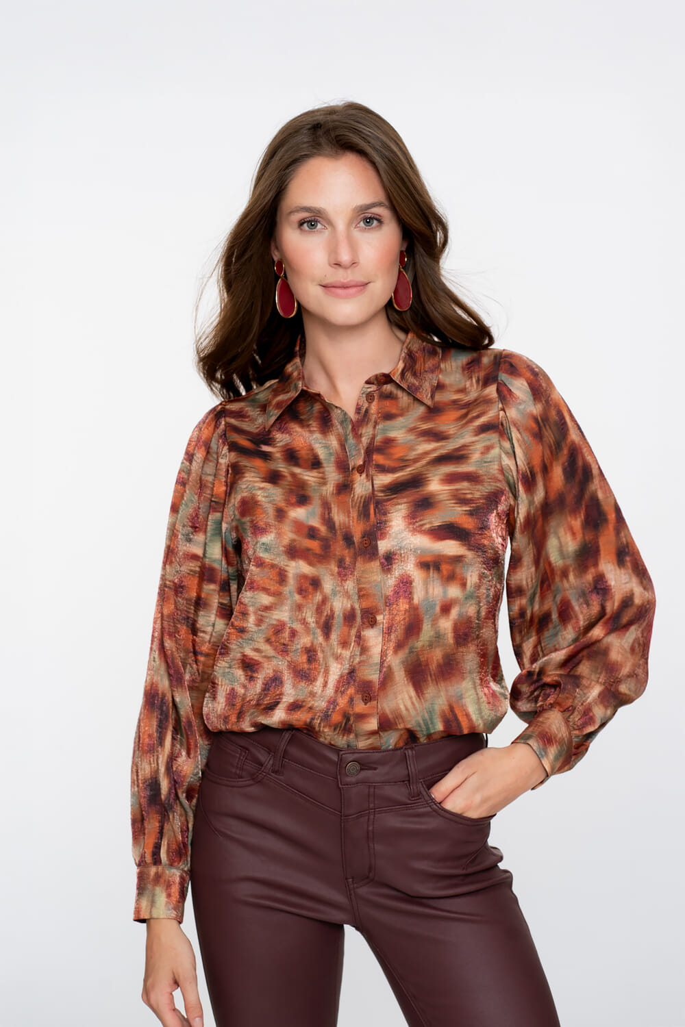 Geisha Blouse Print Bruin