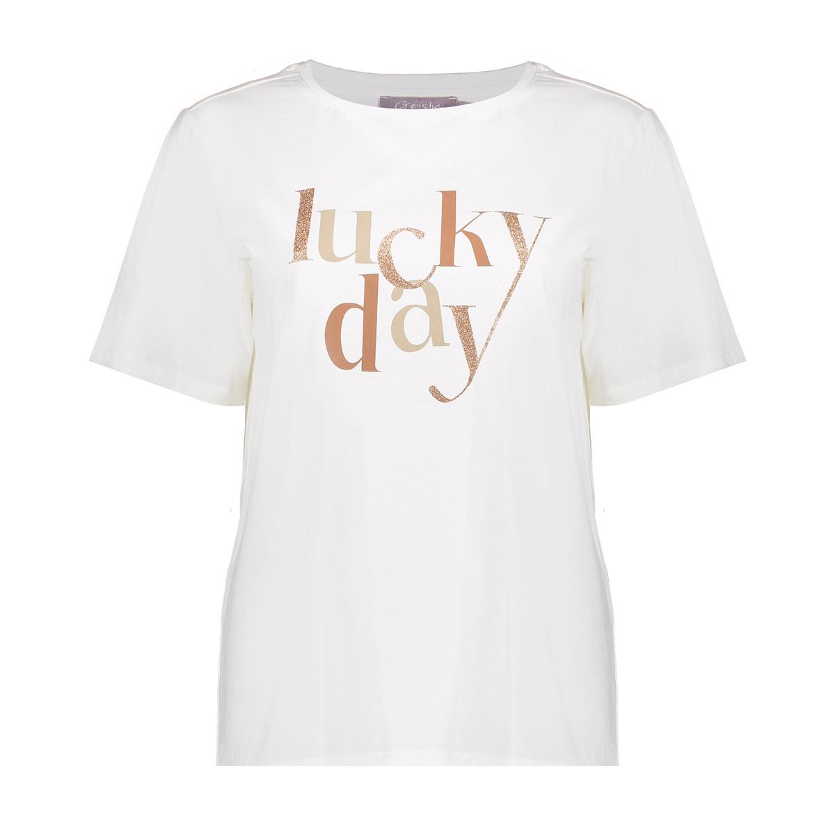 Geisha T-shirt Lucky Day Wit