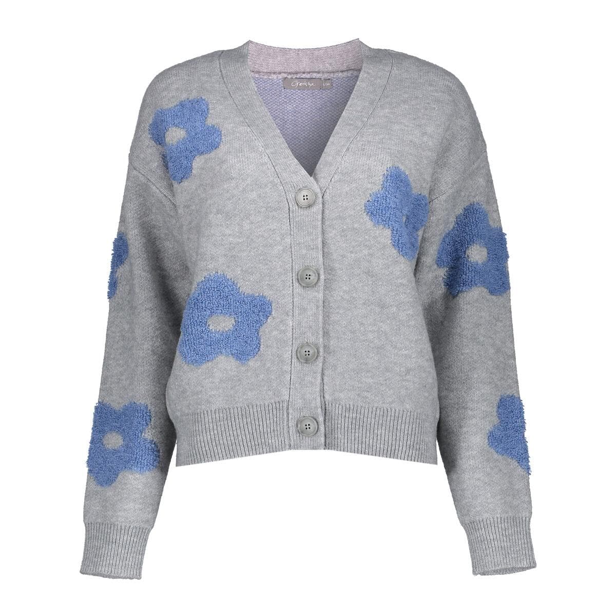 Geisha Vest Flowers Grijs