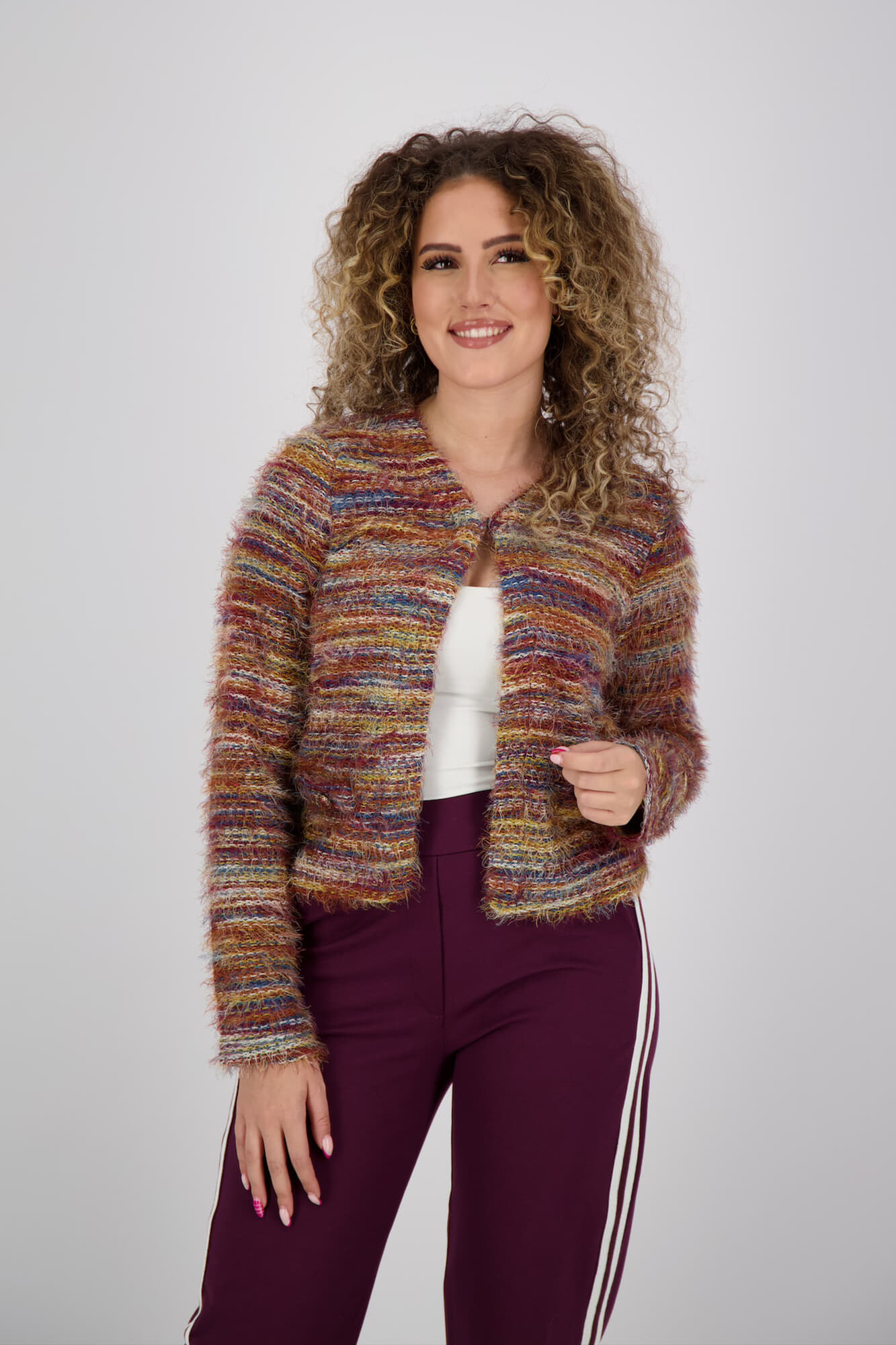 Geisha Vest Multicolor Bordeaux Rood