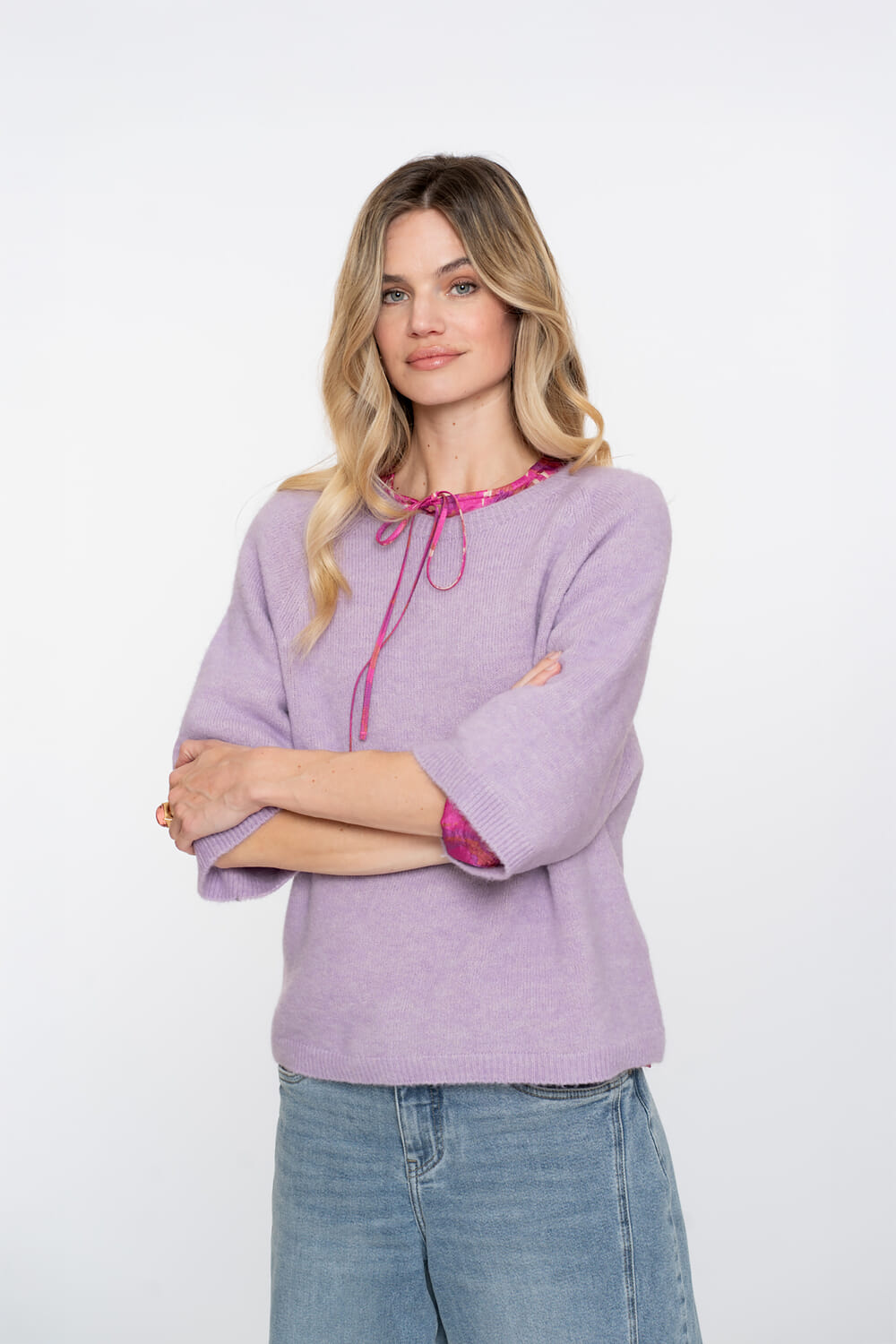 Geisha Pullover 3/4 Mouw Paars