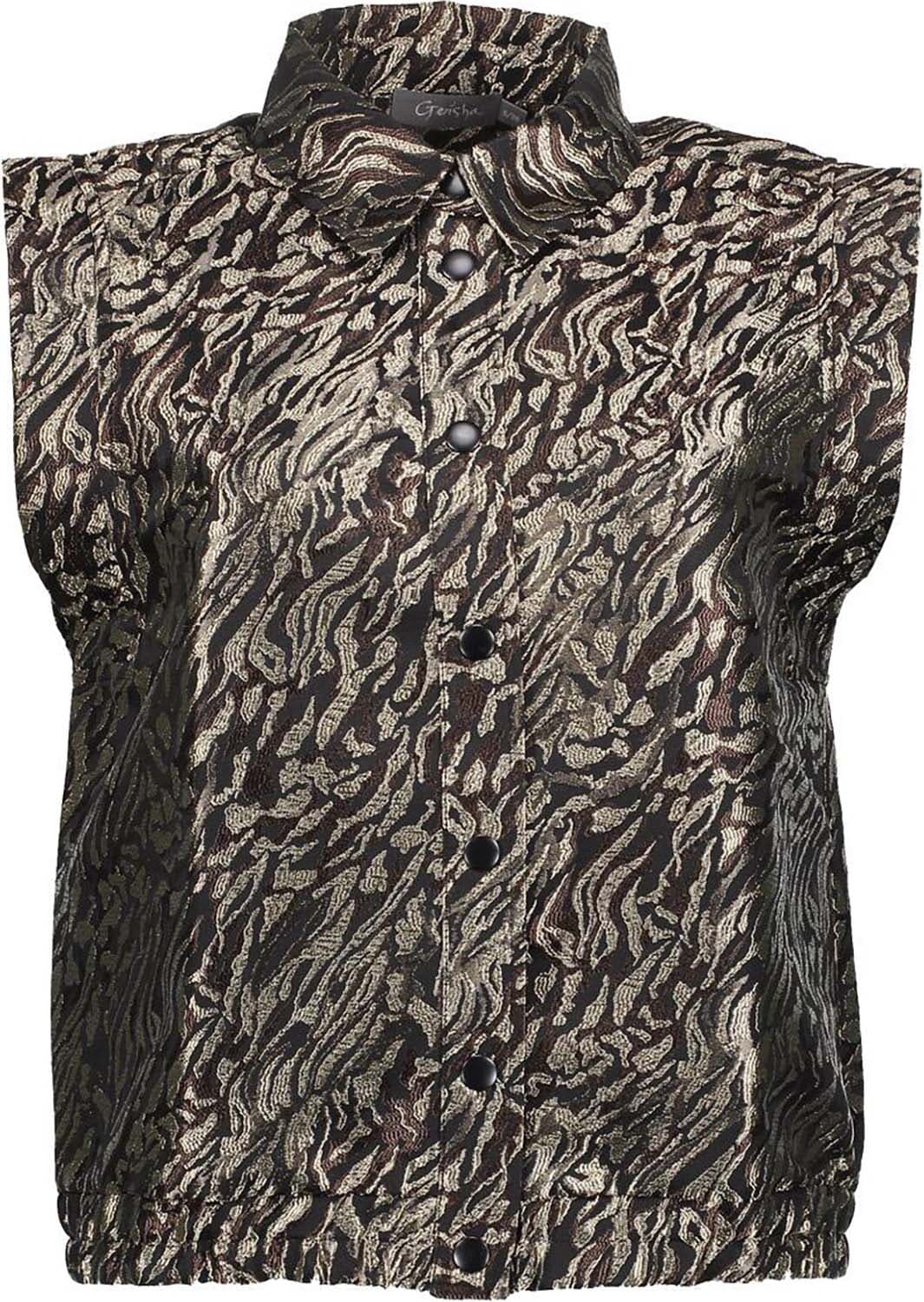 Geisha Gilet Animal Print Zwart