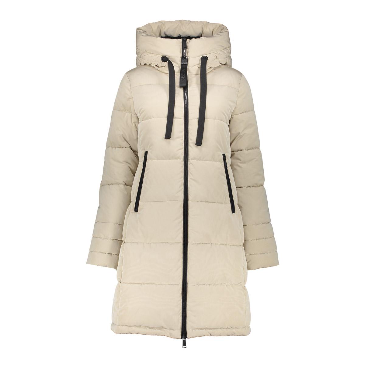 Geisha Gewateerde Jas Lang Beige