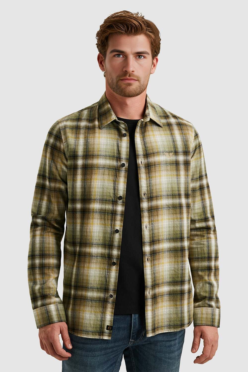 Pme Legend Overhemd Twill Check Grijs