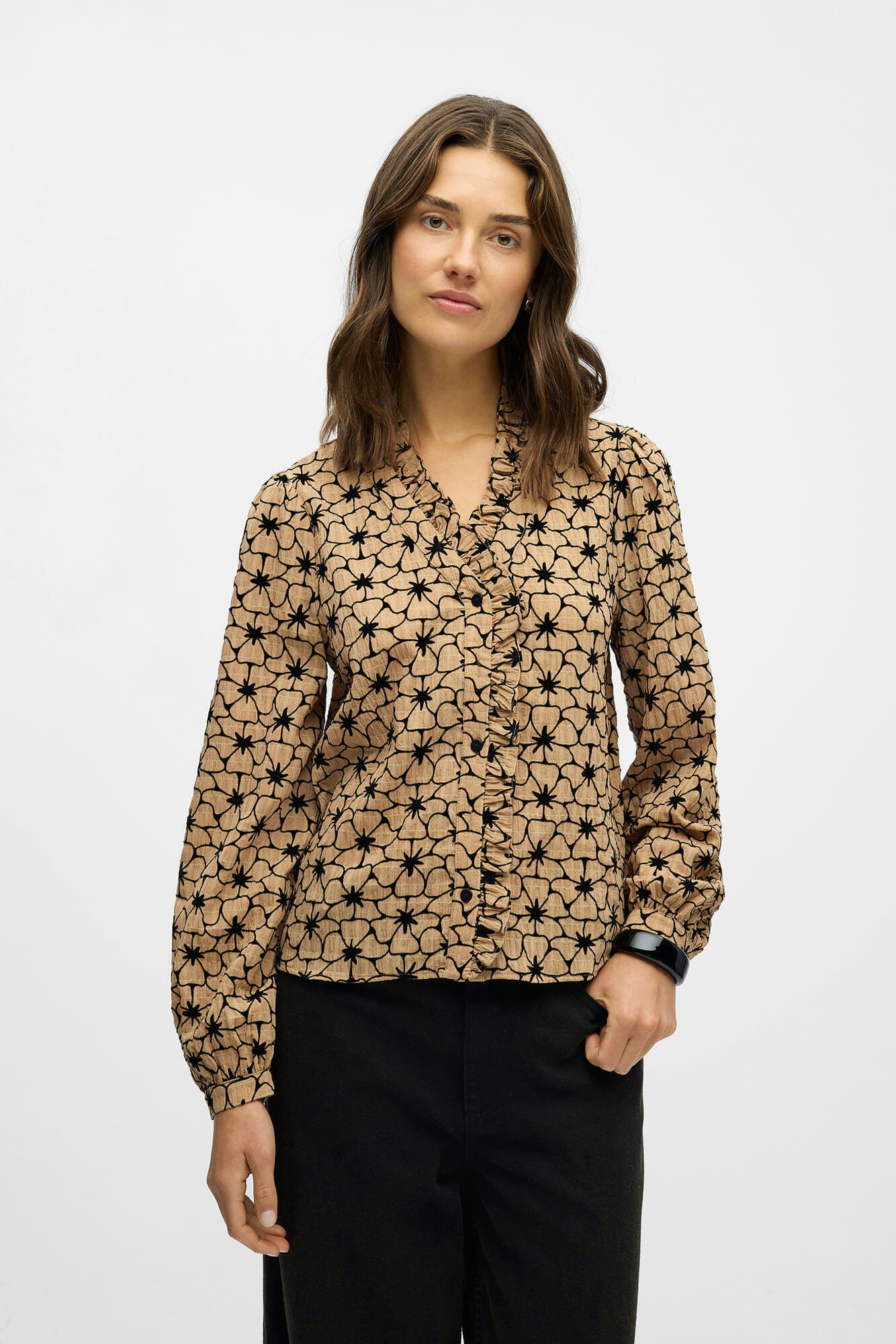 Object Blouse Dea Ruche Beige