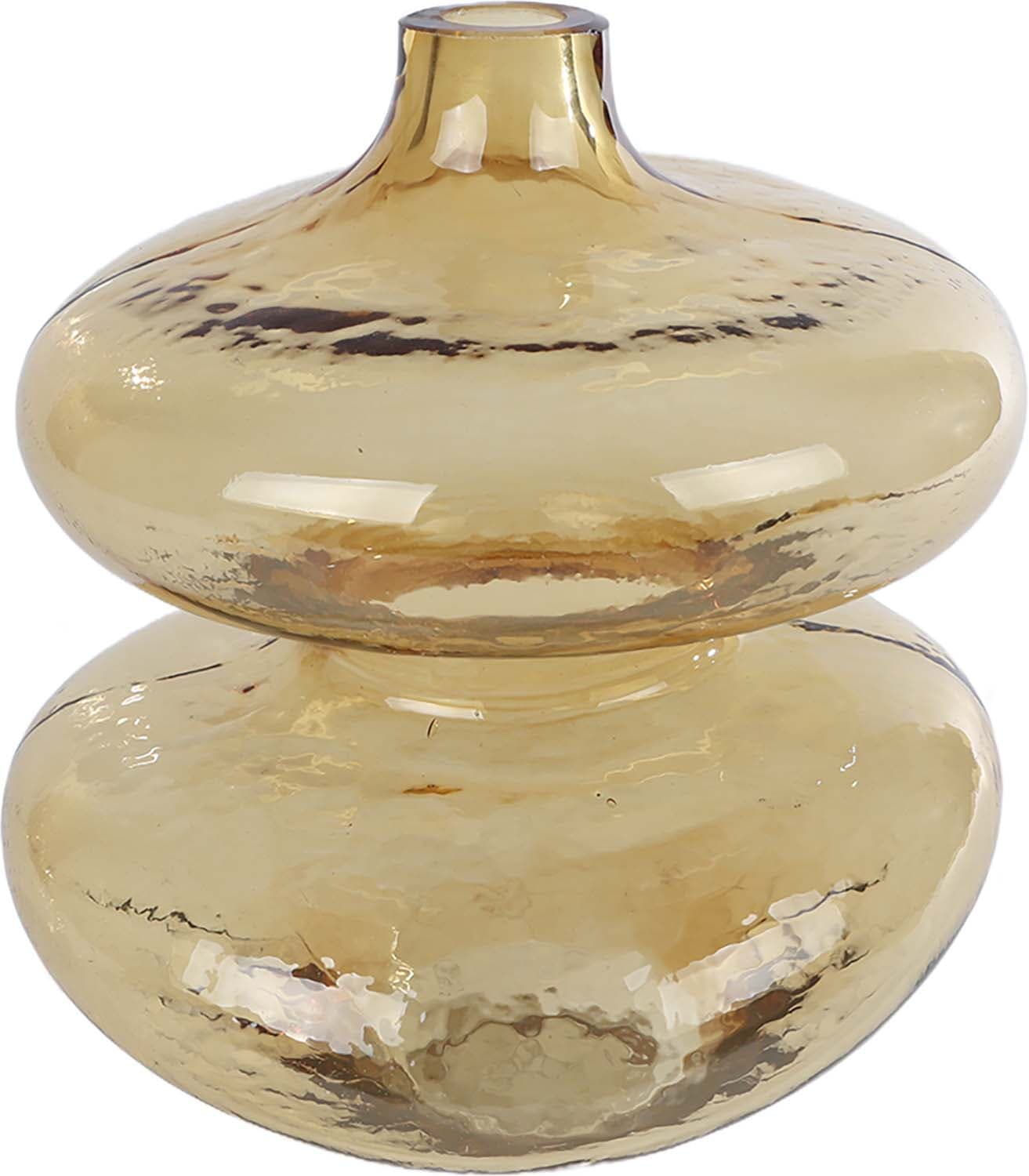Bomont Collection Vaas "Karlijn" amber glas 19x19x22cm Bruin