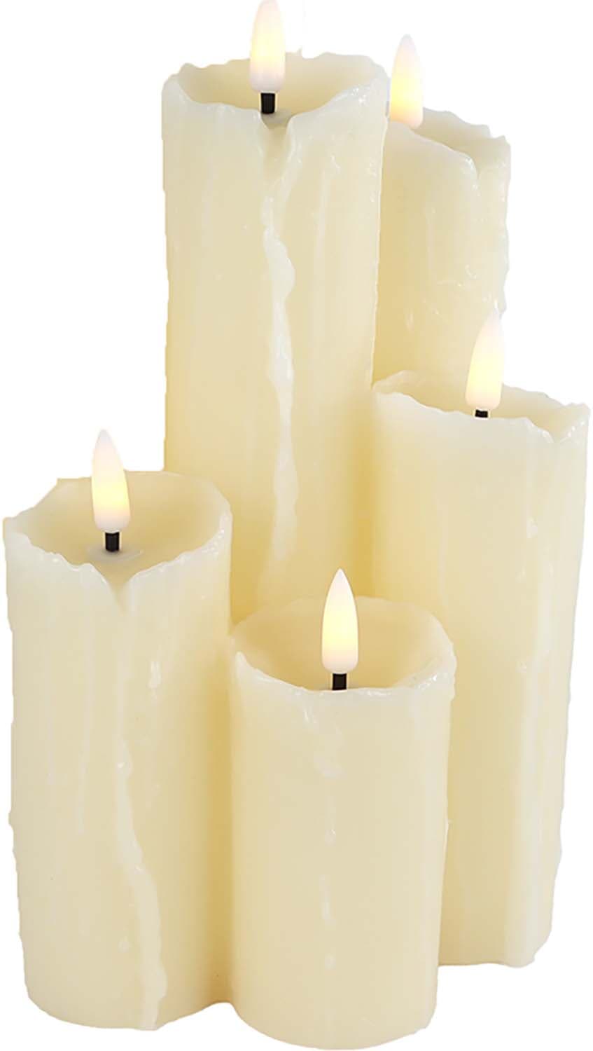 Bomont Collection Kaarsenset LED "5pcs" S creme 2xAAex 12,5x12,5x19, Crème