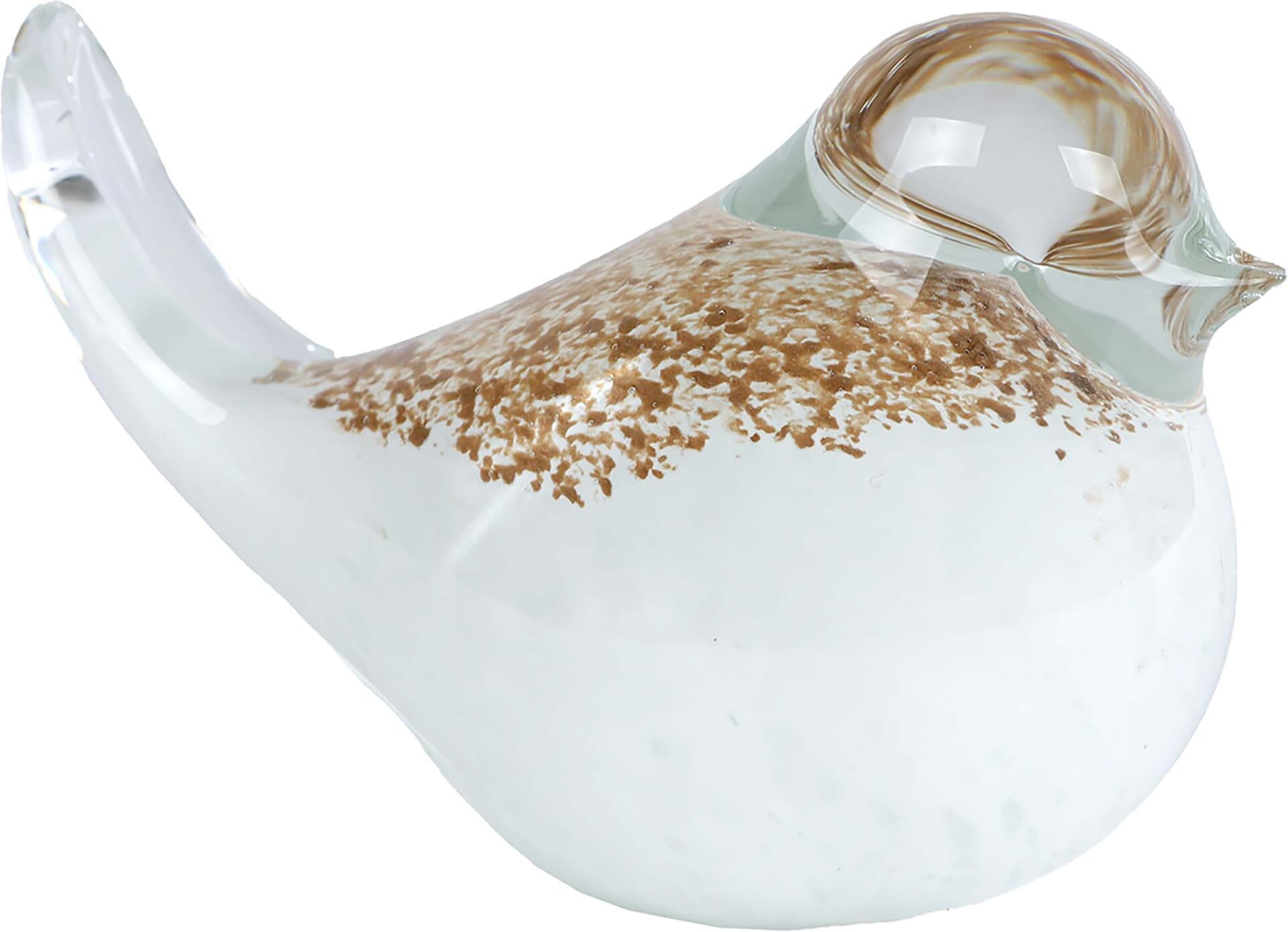 Bomont Collection Sculptuur "Bird" wit/goud glas 11x6x7,5cm Goud