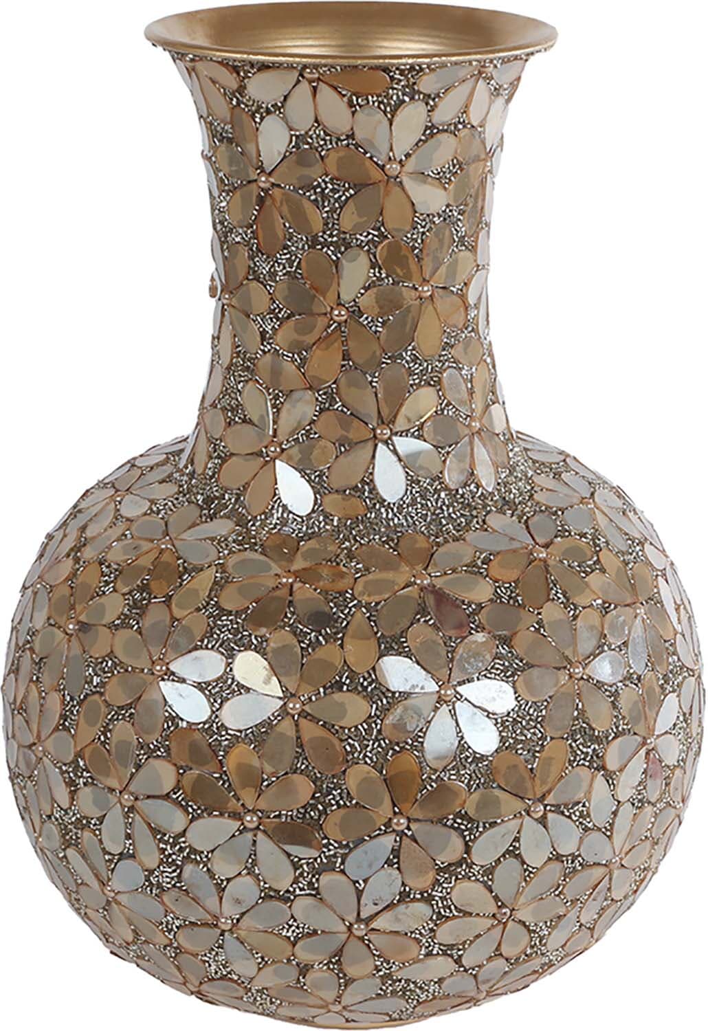 Bomont Collection Vaas "Nea" goud mozaiek metaal 26x26x36cm Goud