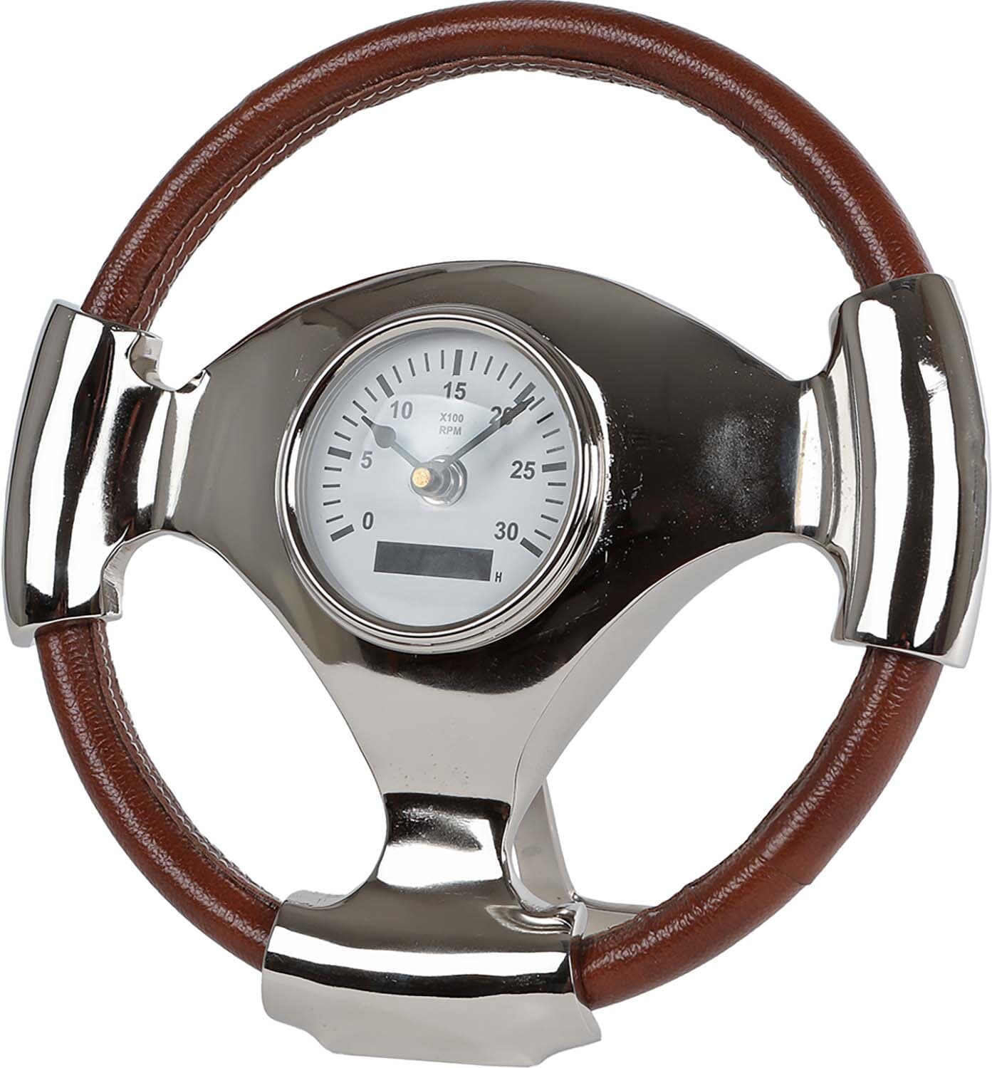 Bomont Collection Klok Racing Wiel 27 x 27 x 9 cm Bruin