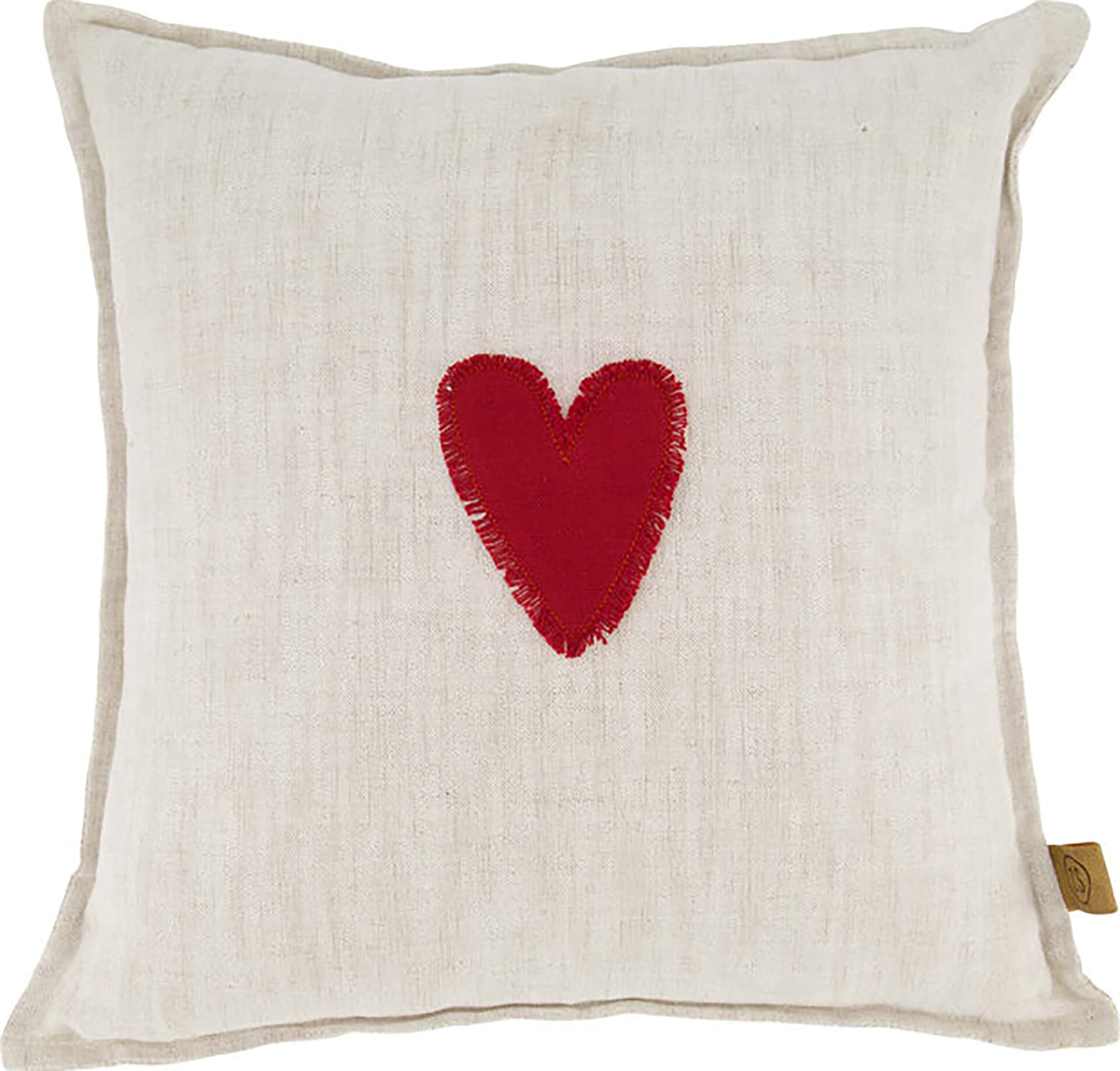 Zusss kussen rood hartje 25x35cm peper en zout Beige