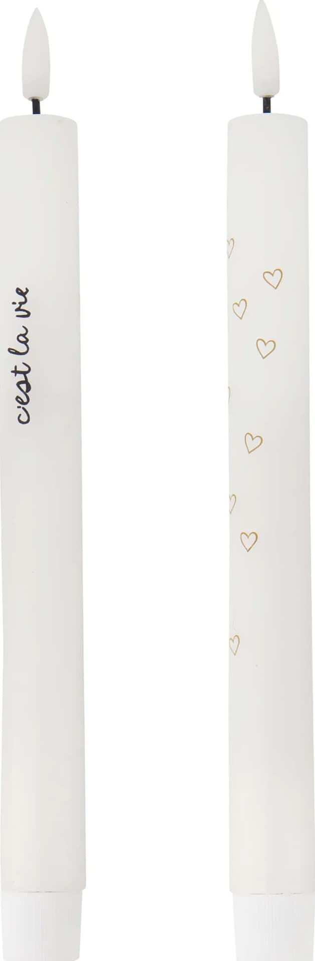 Zusss Set van 2 Ledkaarsen c'est la vie Wit