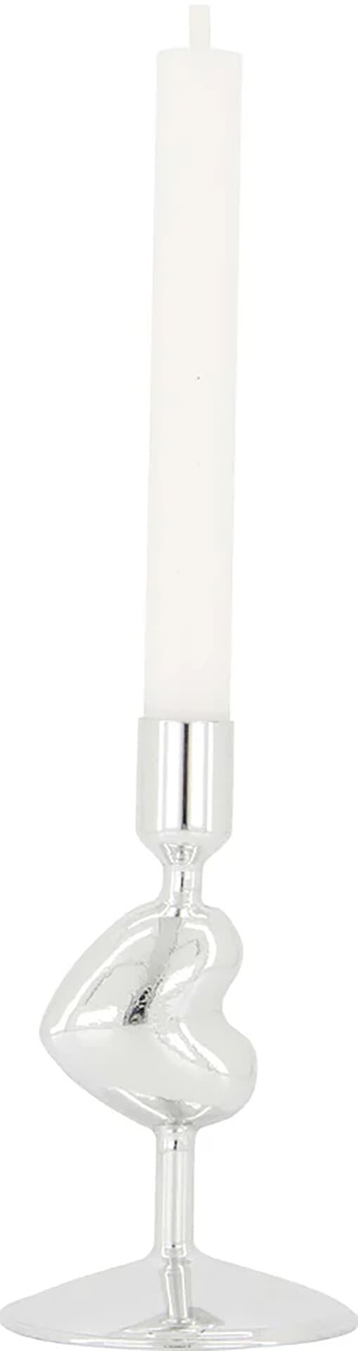 Zusss kandelaar glas hartje zilver Grijs