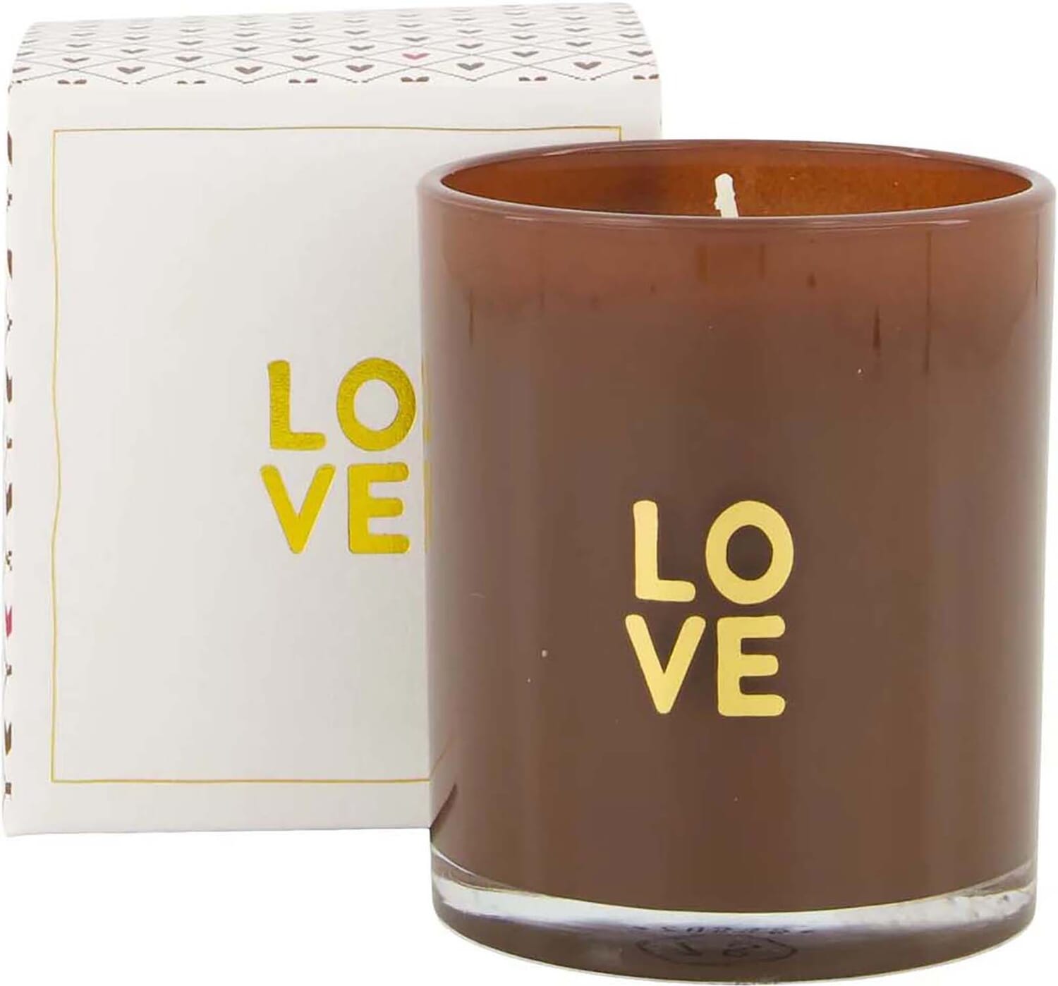 Zusss geurkaars glas in doosje love bruin Bruin