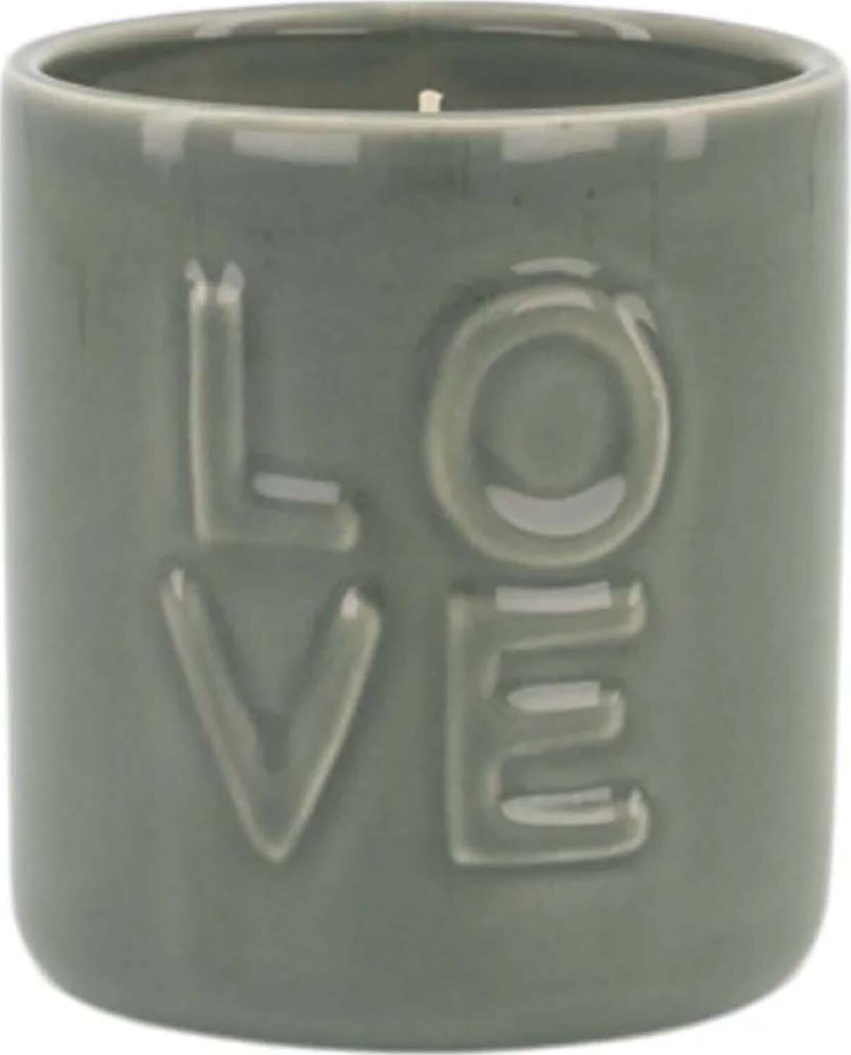 Zusss geurkaars keramiek love Groen