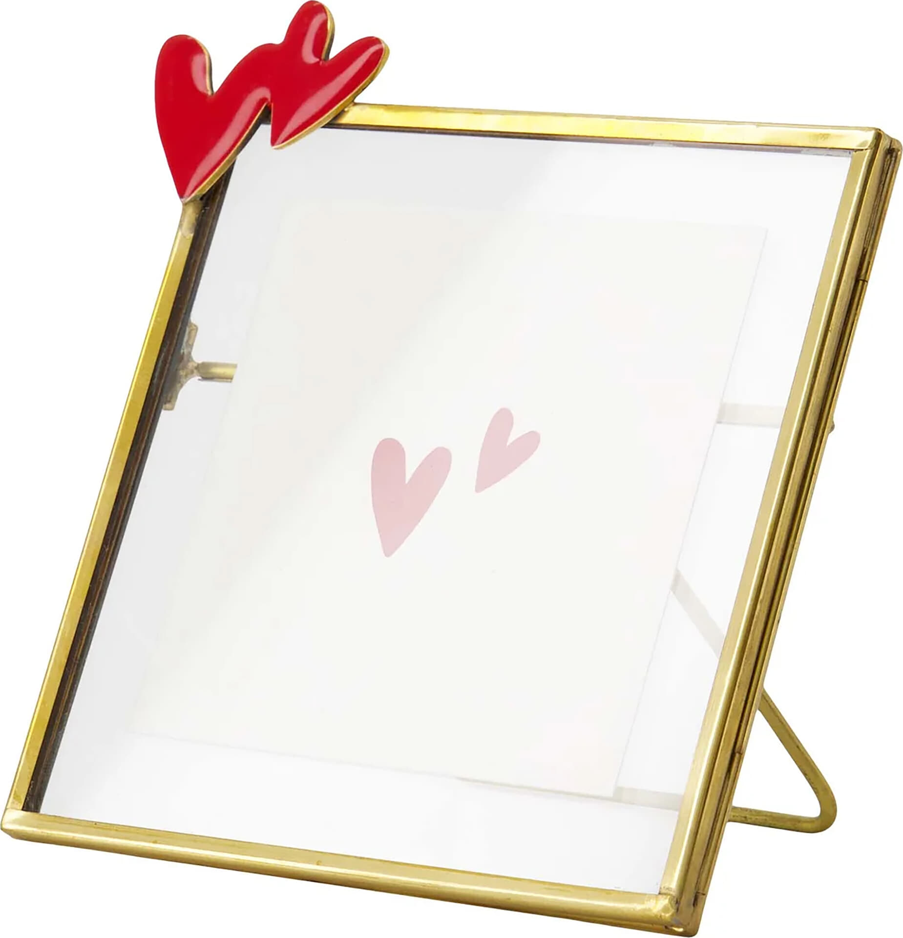 Zusss fotolijstje metaal hartjes Rood