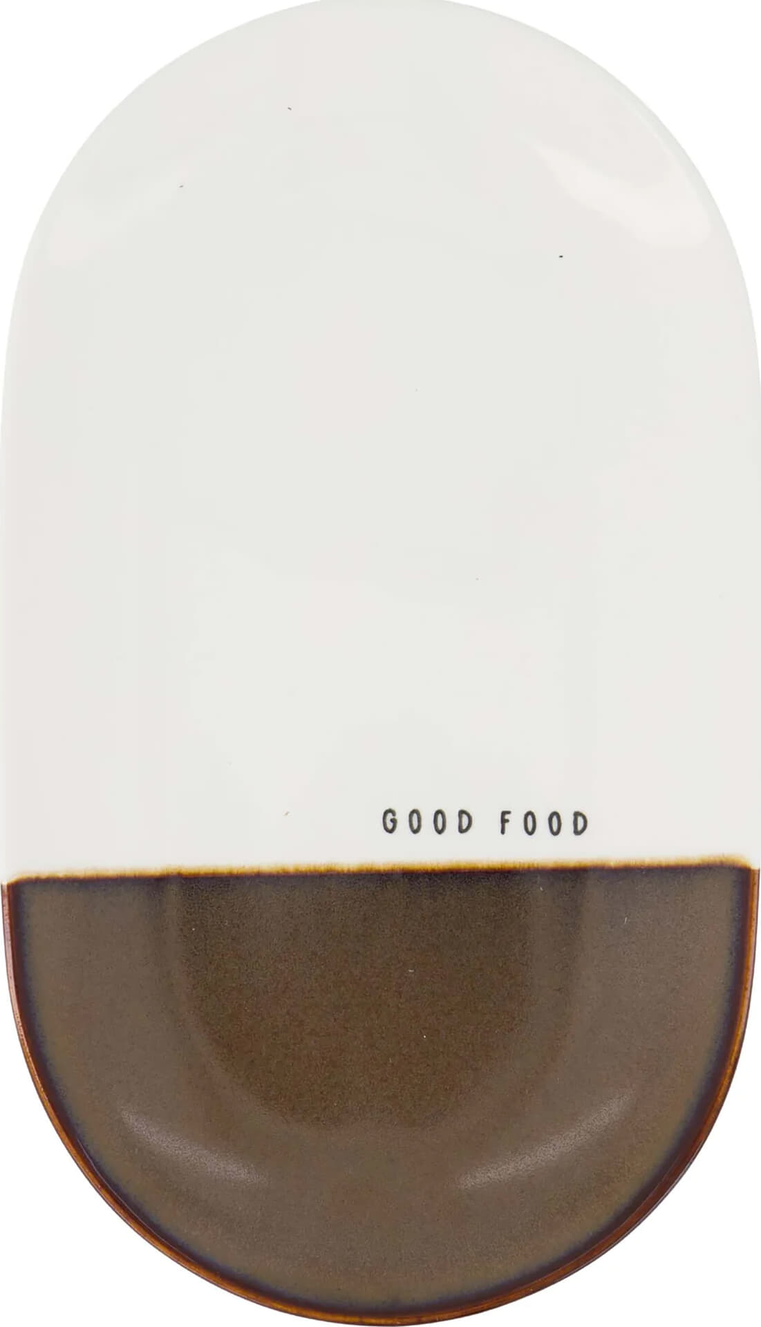 Zusss serveerschaal good food wit/bruin Bruin