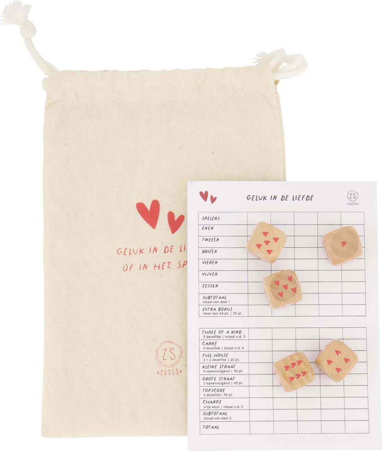 Zusss spelletje yahtzee wit/rood Wit