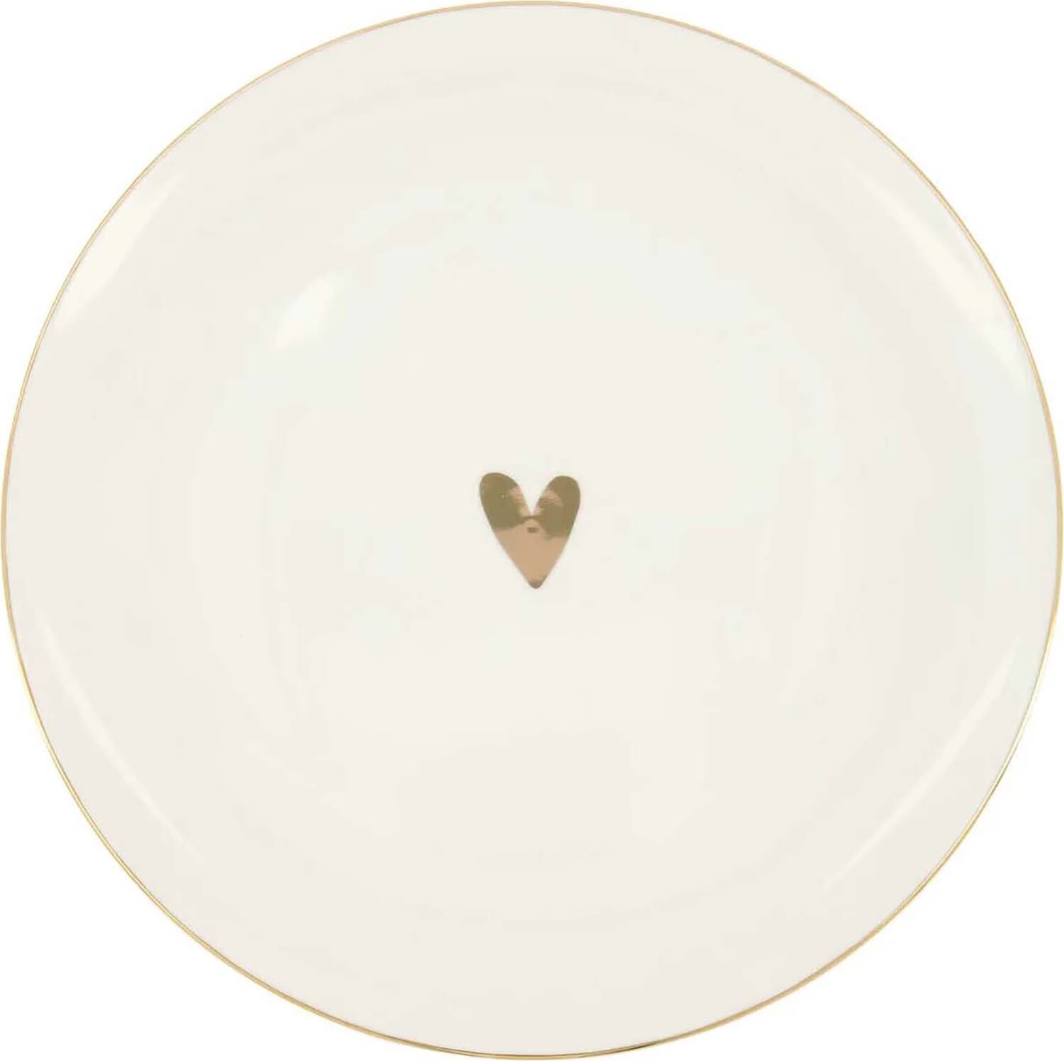 Zusss dinerbord hartje wit/goud Geel